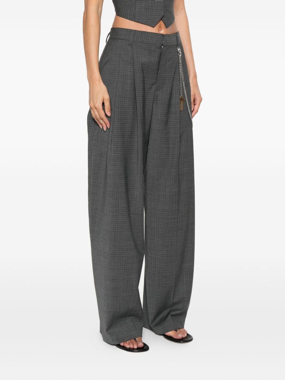 pleated key-chain trousers - 3