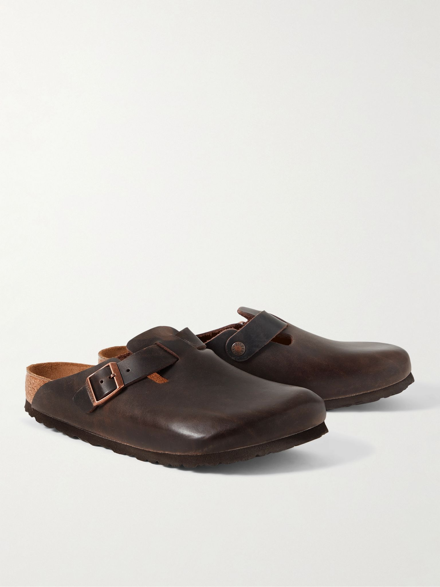 Boston Oiled-Leather Clogs Chocolate - 4