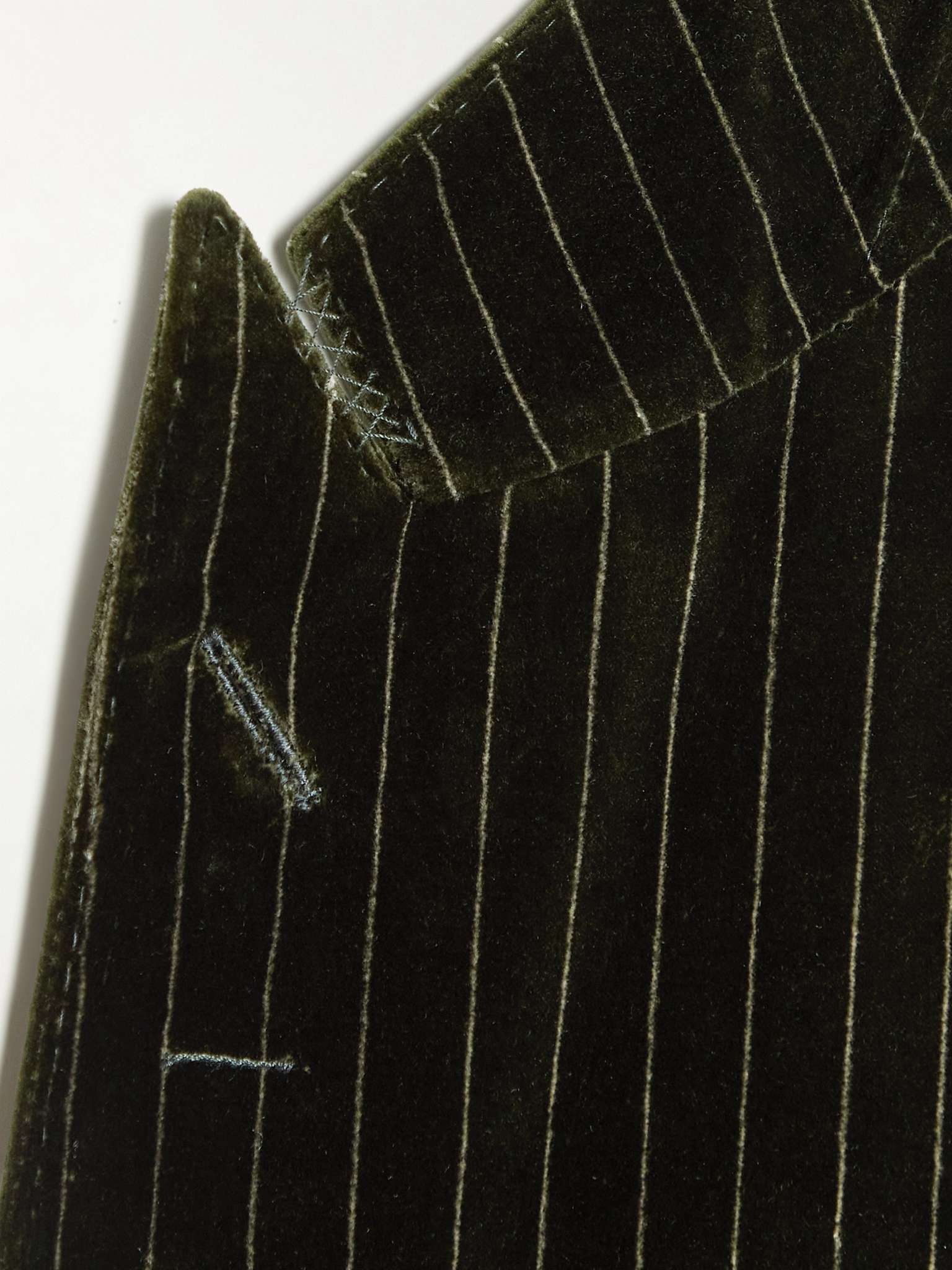 Shelton Slim-Fit Pinstriped Cotton-Velvet Suit Jacket - 3