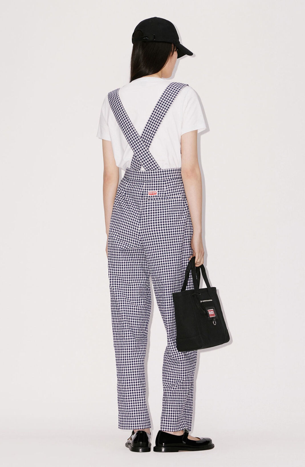 Gingham tie-waist trousers - 4