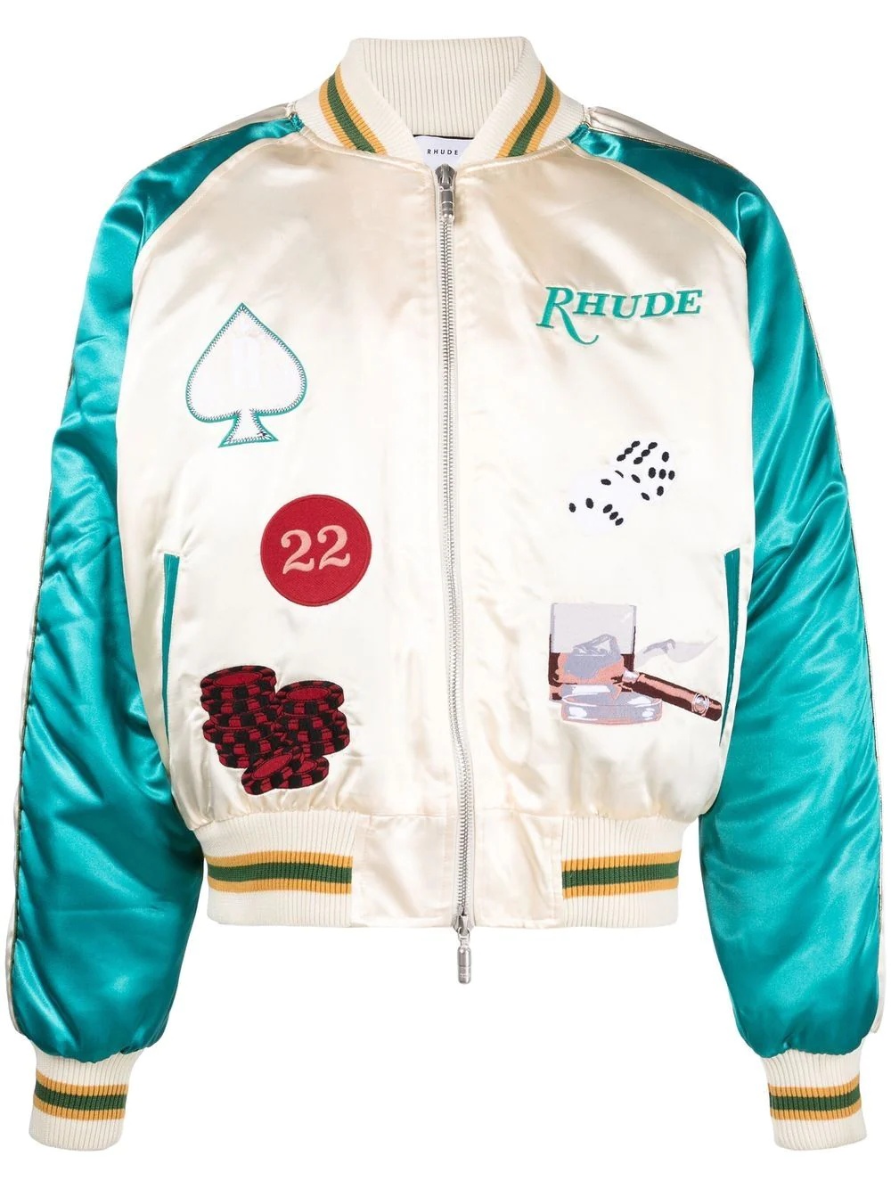 patch-embroidered bomber jacket - 1