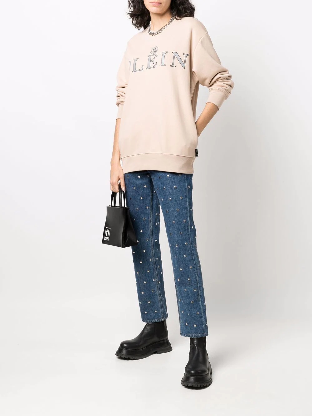 logo crew-neck sweatshirt - 3