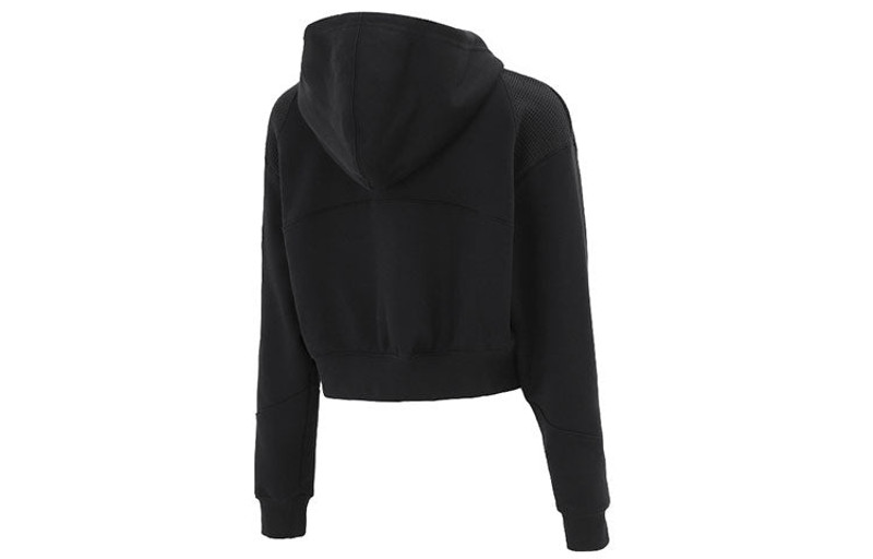 Nike (WMNS) Nike Casual Sports Short Knit Hooded Jacket Black DM6064-010 outlook