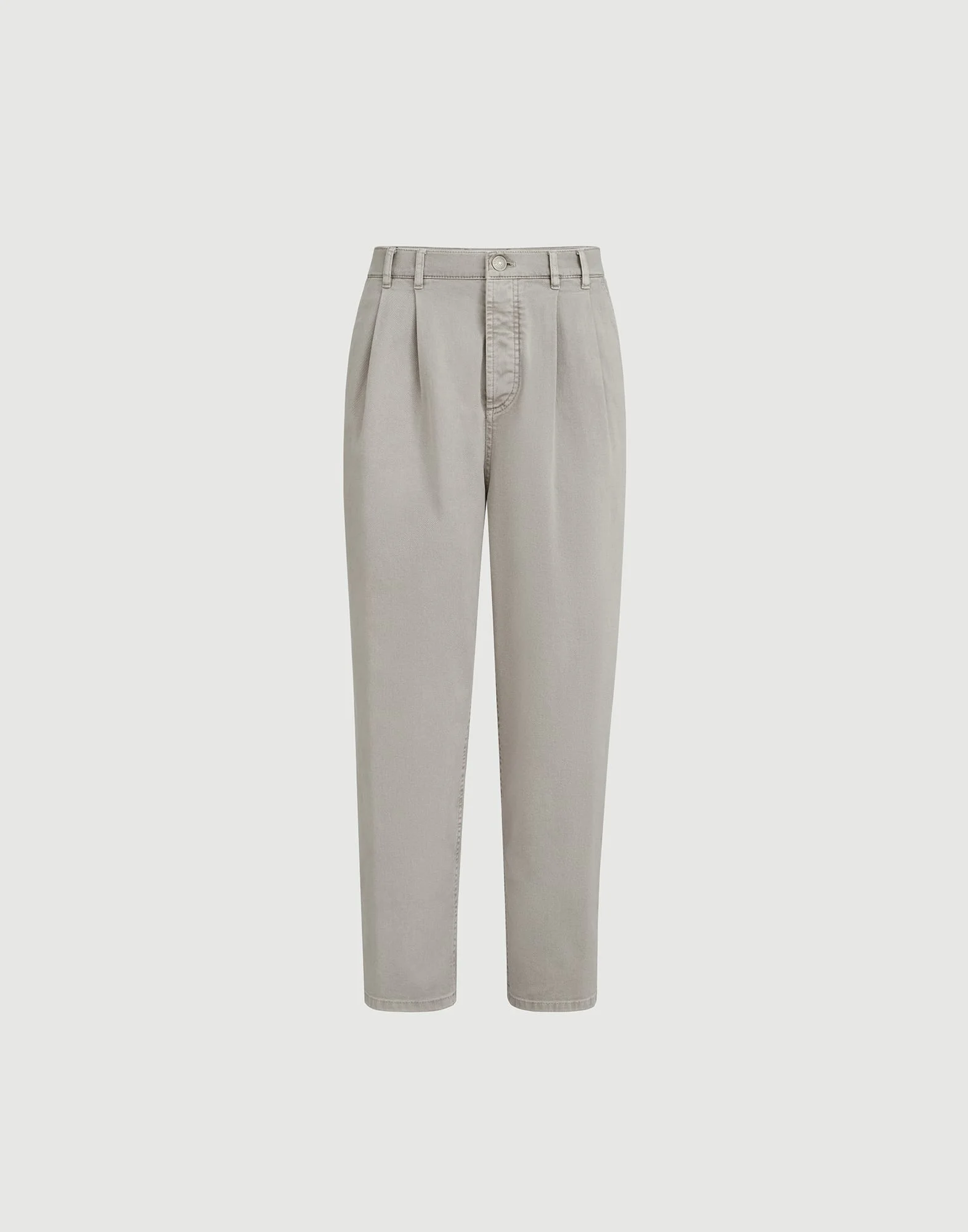 Garment-dyed iconic fit five-pocket trousers in comfort cotton lightweight denim with double pleats - 1
