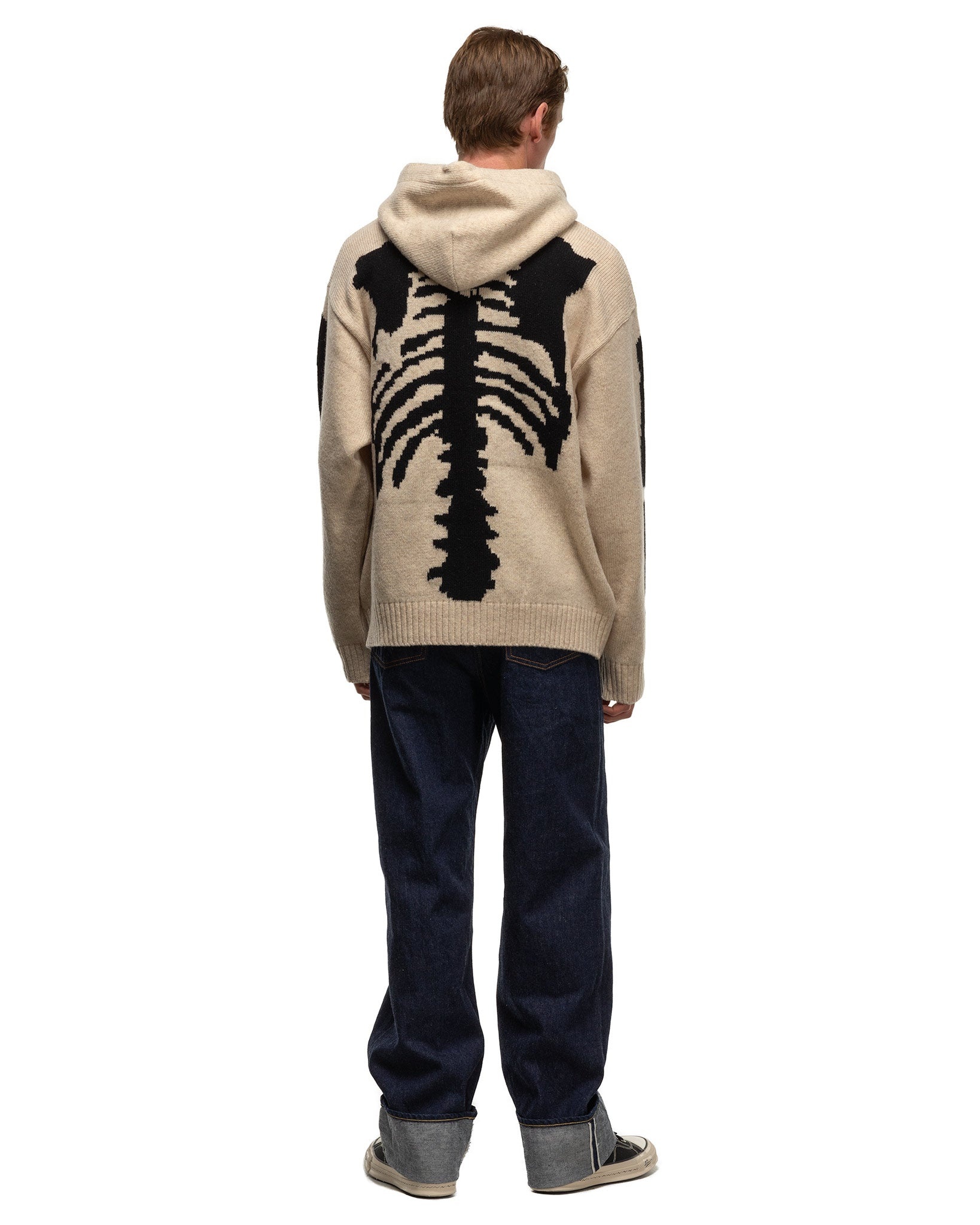 5G Wool BONE Hood Sweater Ecru - 3