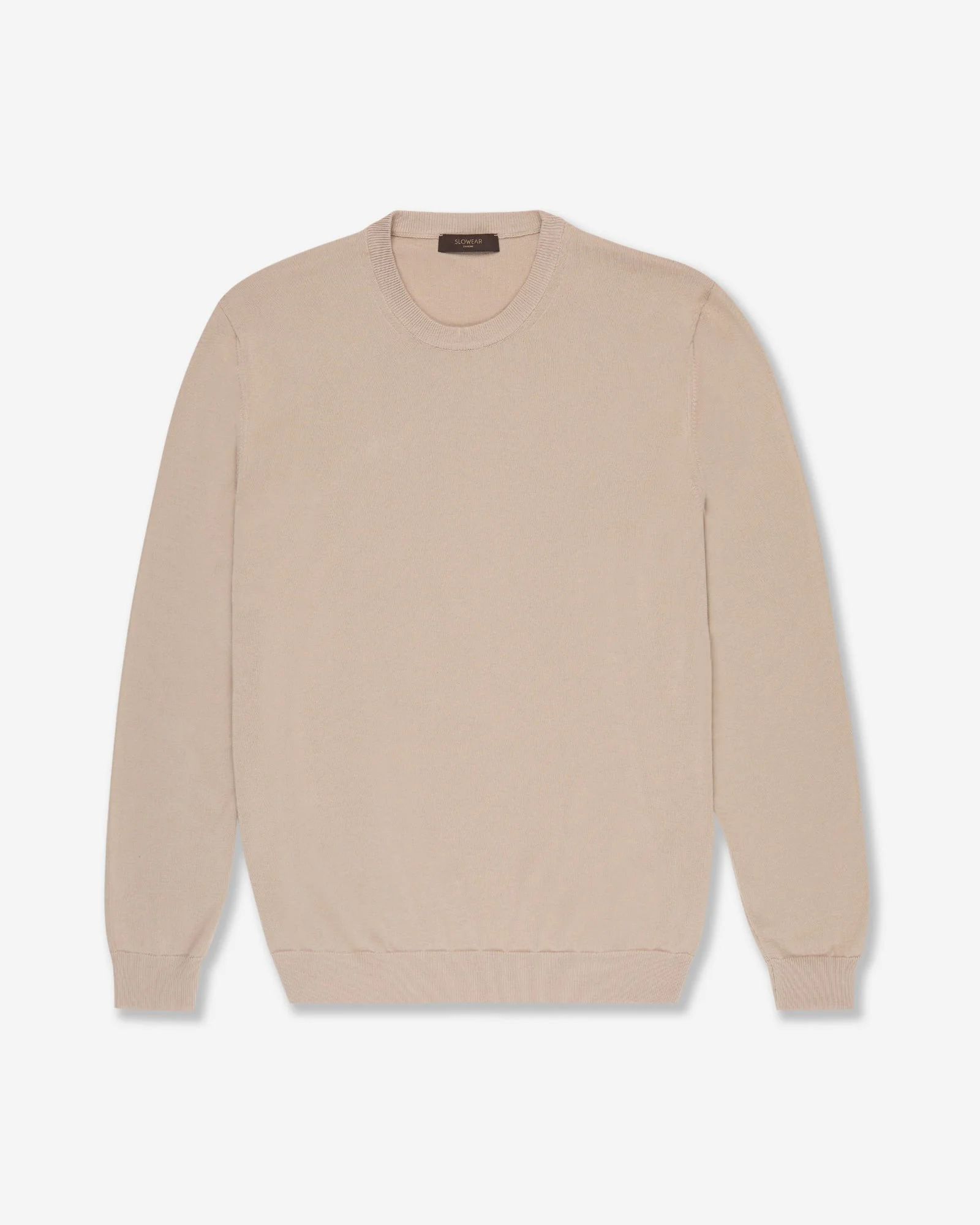 Slim fit cotton crepe crew-neck jumper - 1