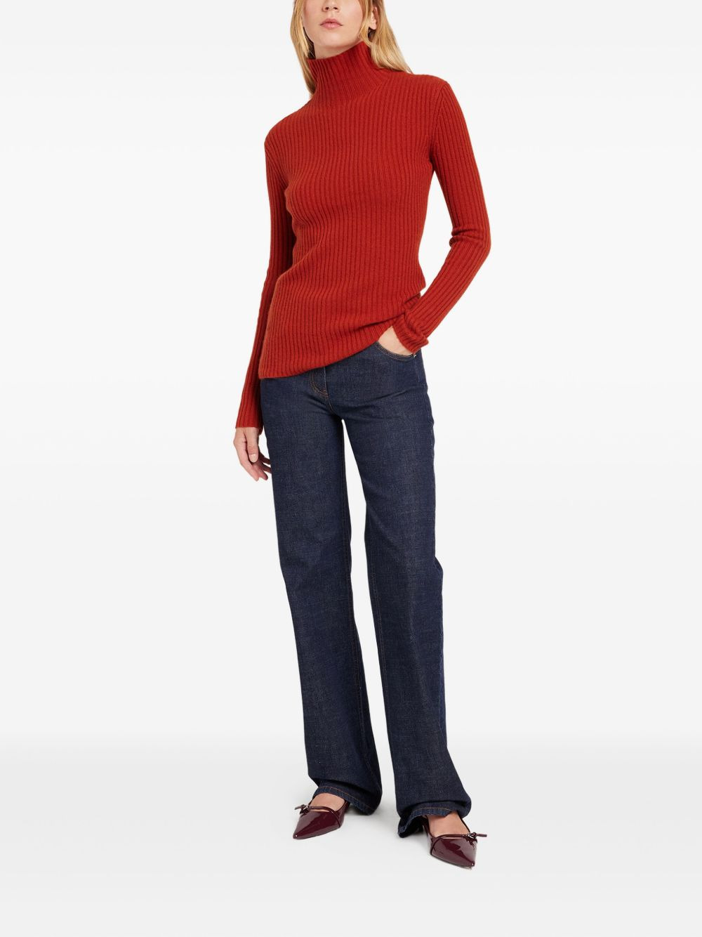 ribbed turtleneck sweater - 2