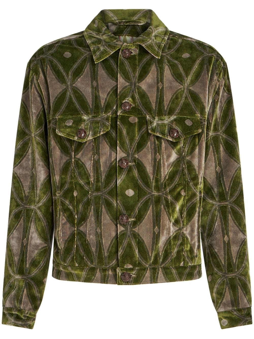 velvet-effect jacquard jacket - 1