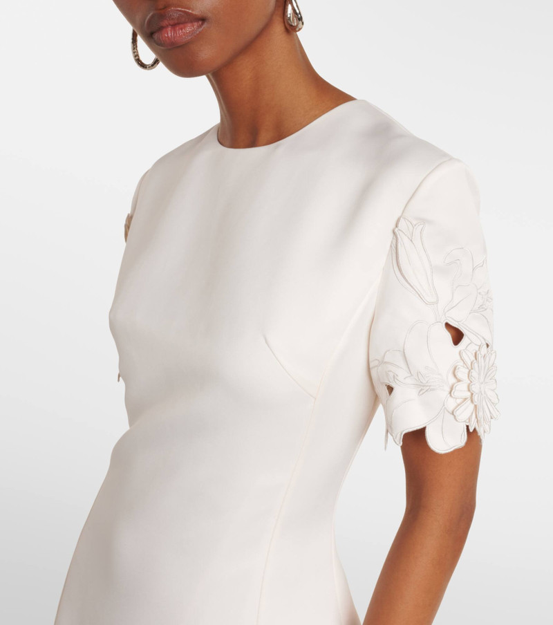 Caroline floral-appliqué midi dress 4