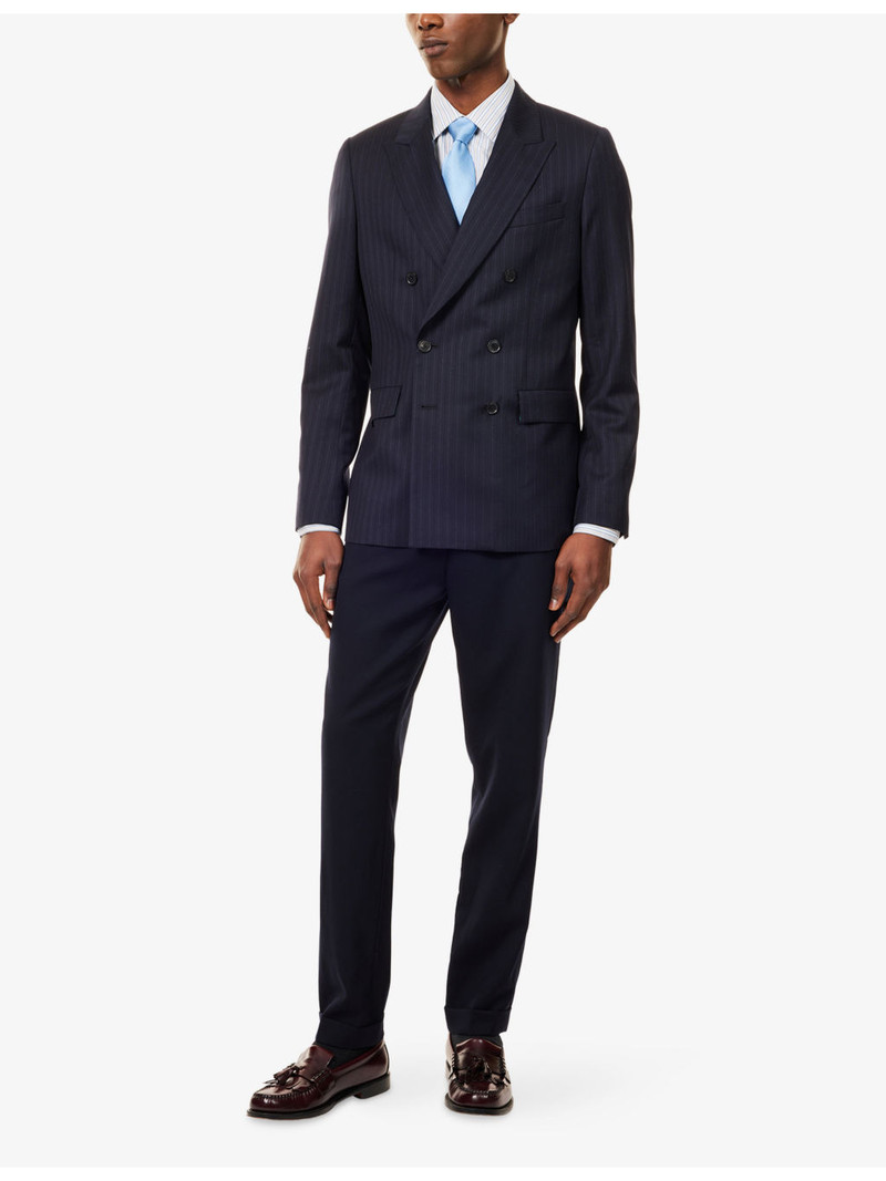 Paul Smith Pinstripe Peak-Lapel Woven Blazer outlook