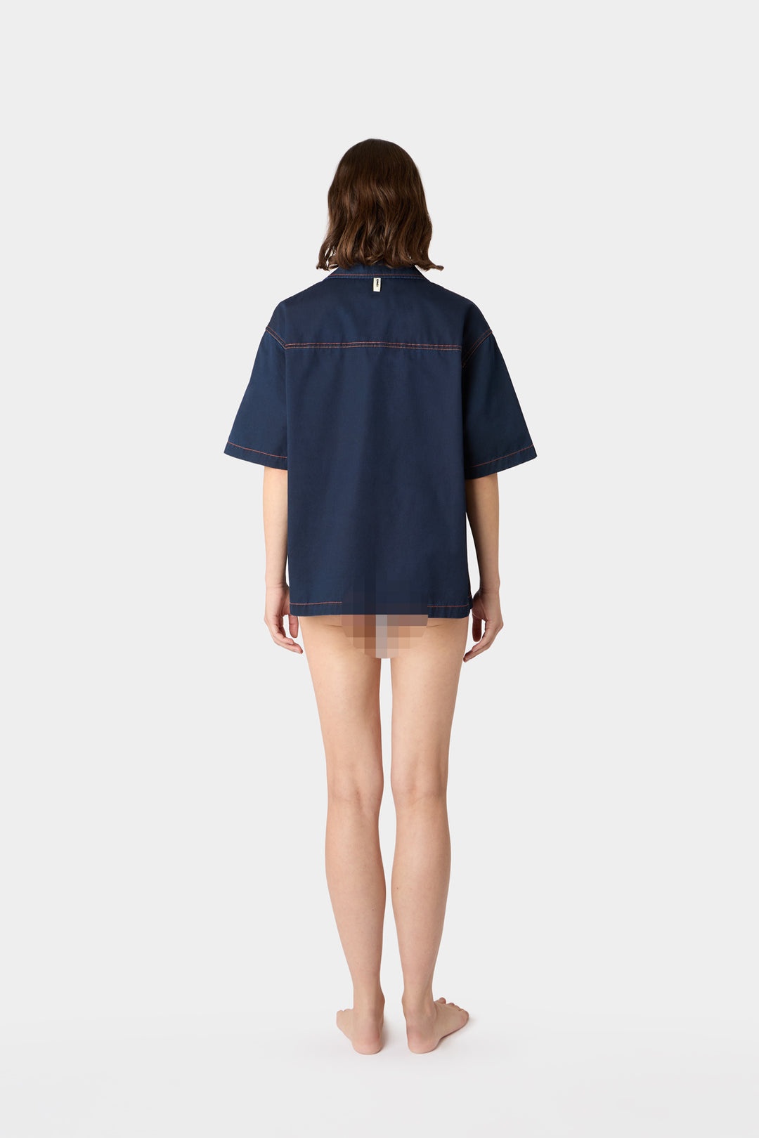 POCKET SHORTSLEEVE SHIRT / mid-washed denim - 8