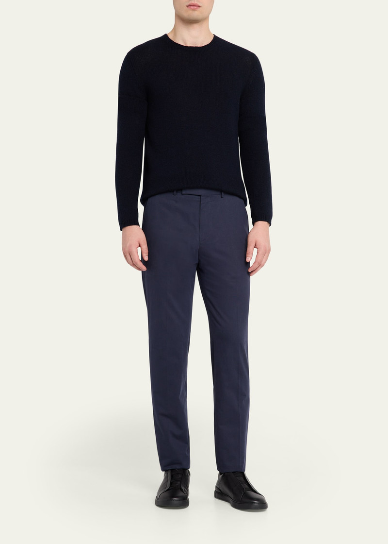 ZEGNA Men's CashCo Slim Flat-Front Trousers outlook