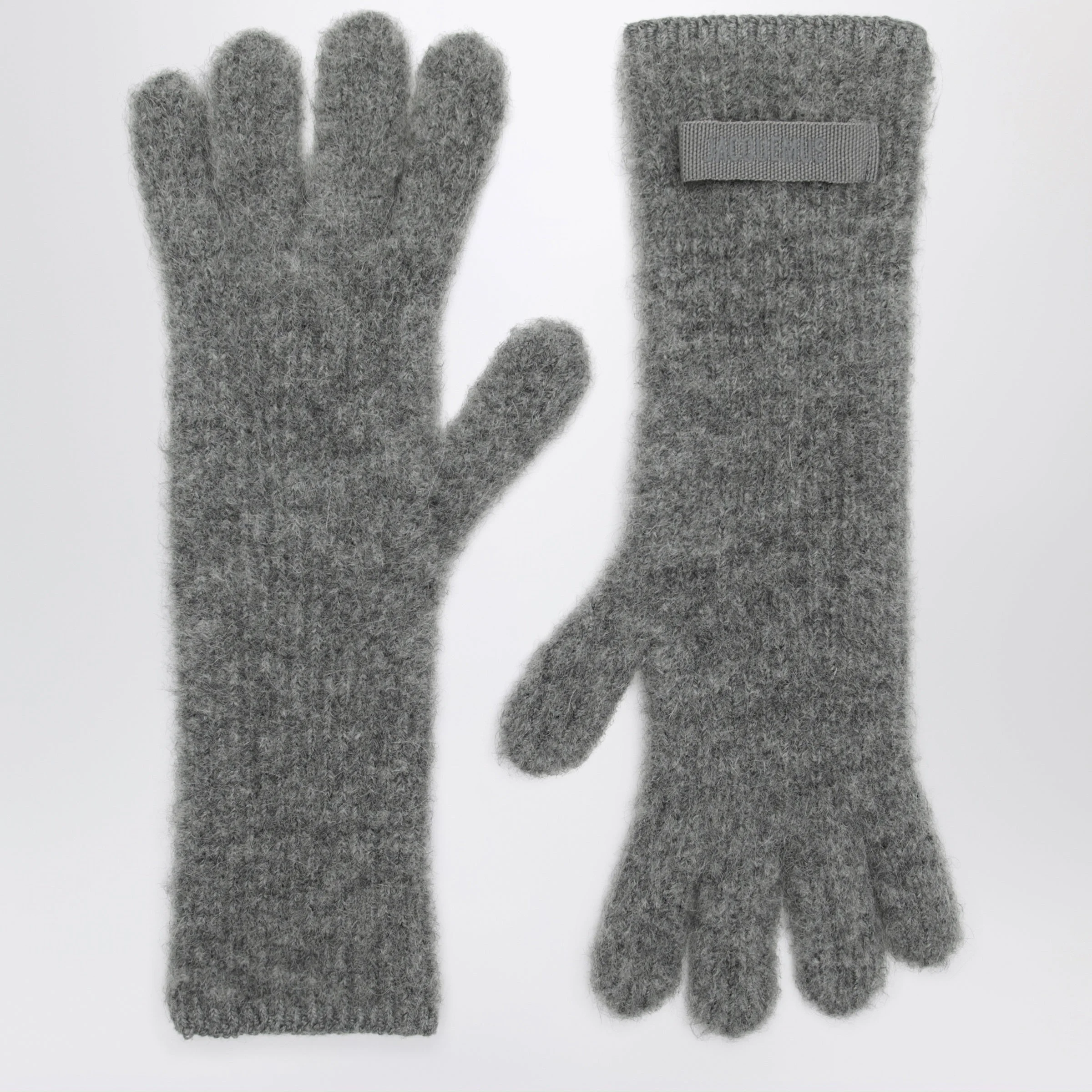 Jacquemus Dark Grey Gros Grain Gloves In Alpaca Blend Women - 1