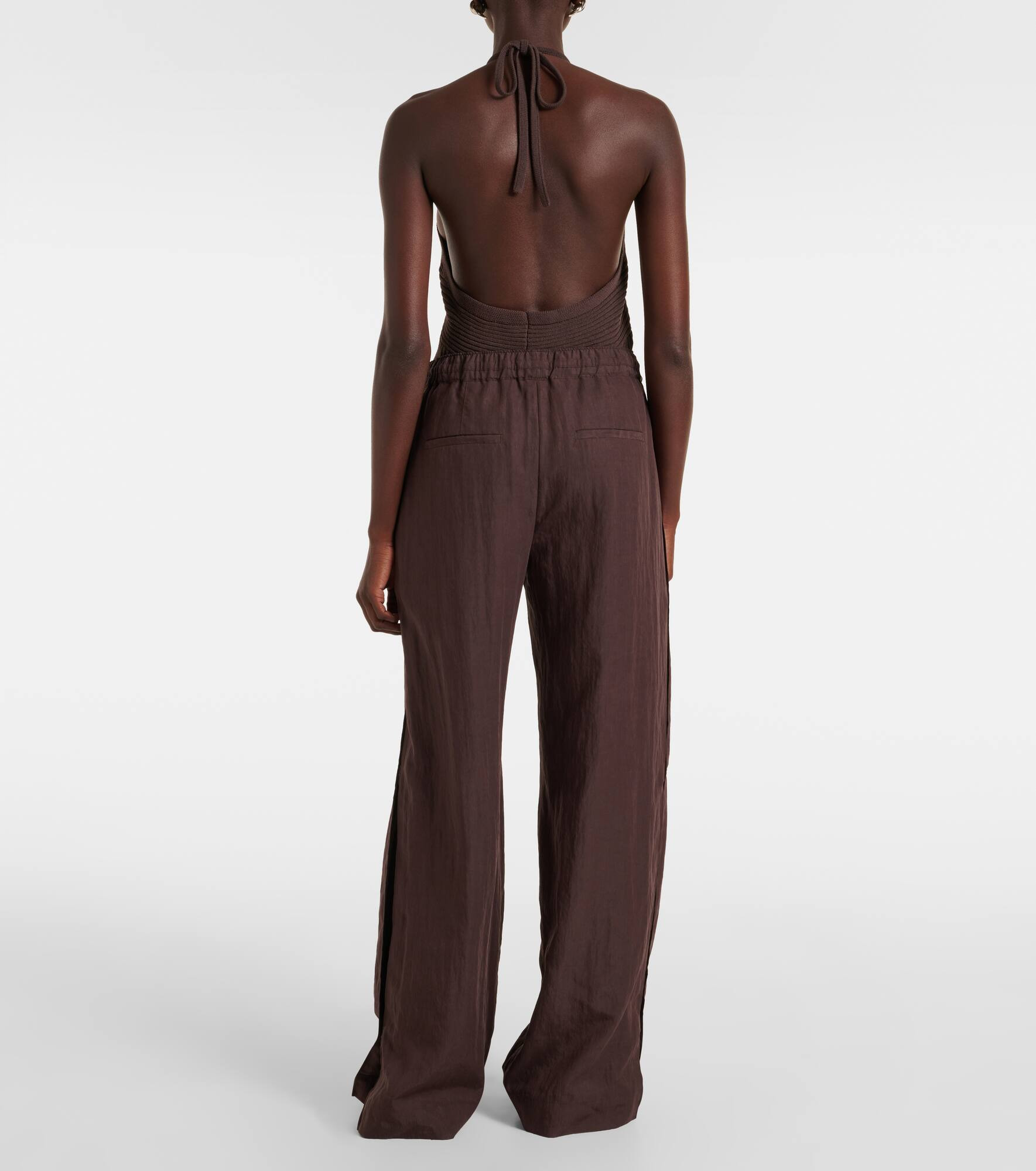 Slit-detail wide-leg pants - 3