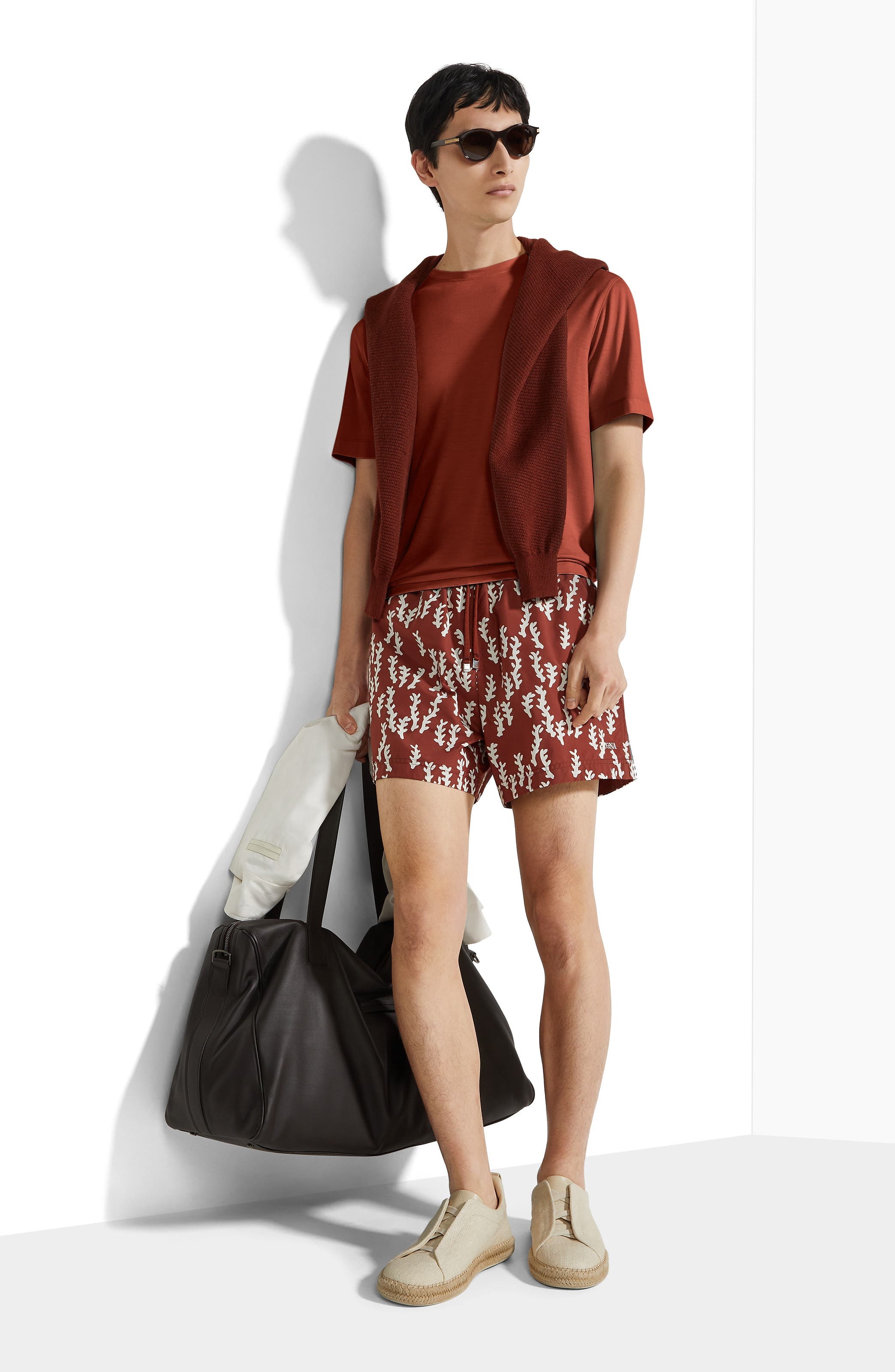 ZEGNA Oasi Print Swim Trunks in Red at Nordstrom - 2