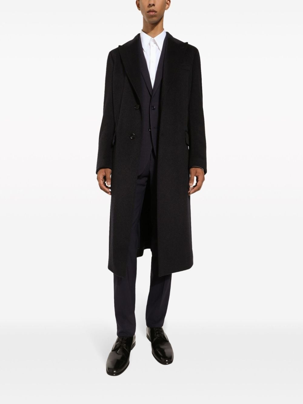 single-breasted cashmere coat - 2