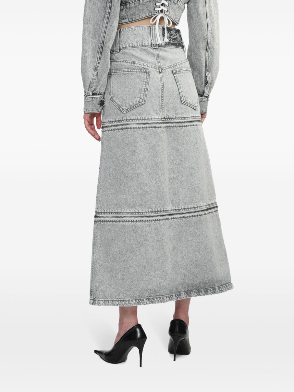 denim midi skirt - 4
