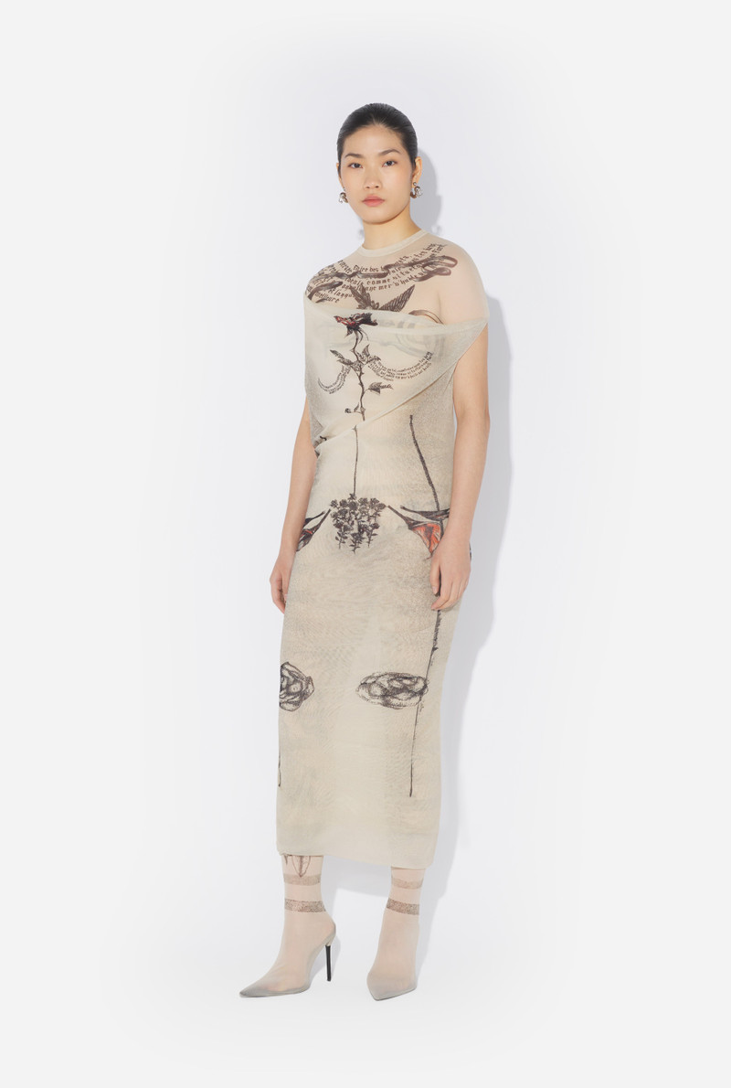 THE LONG “TATTOO ROSE AND BIRD” DRESS 1
