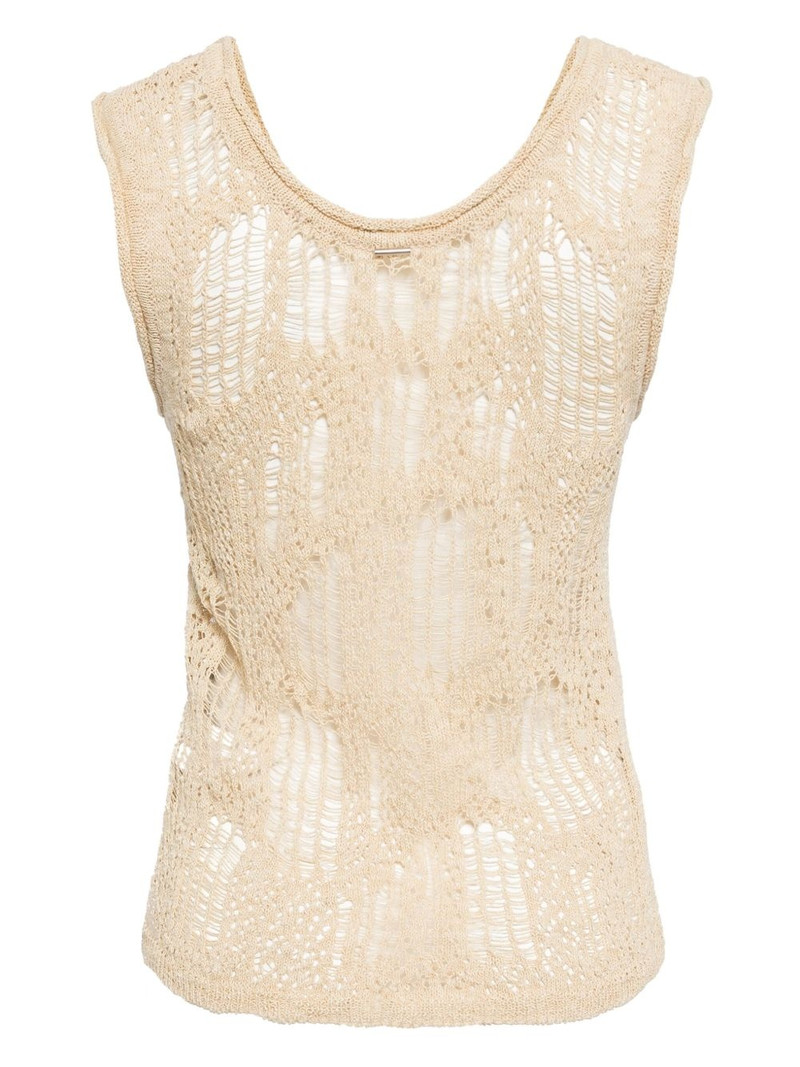 SYSTEM distressed open-knit top outlook