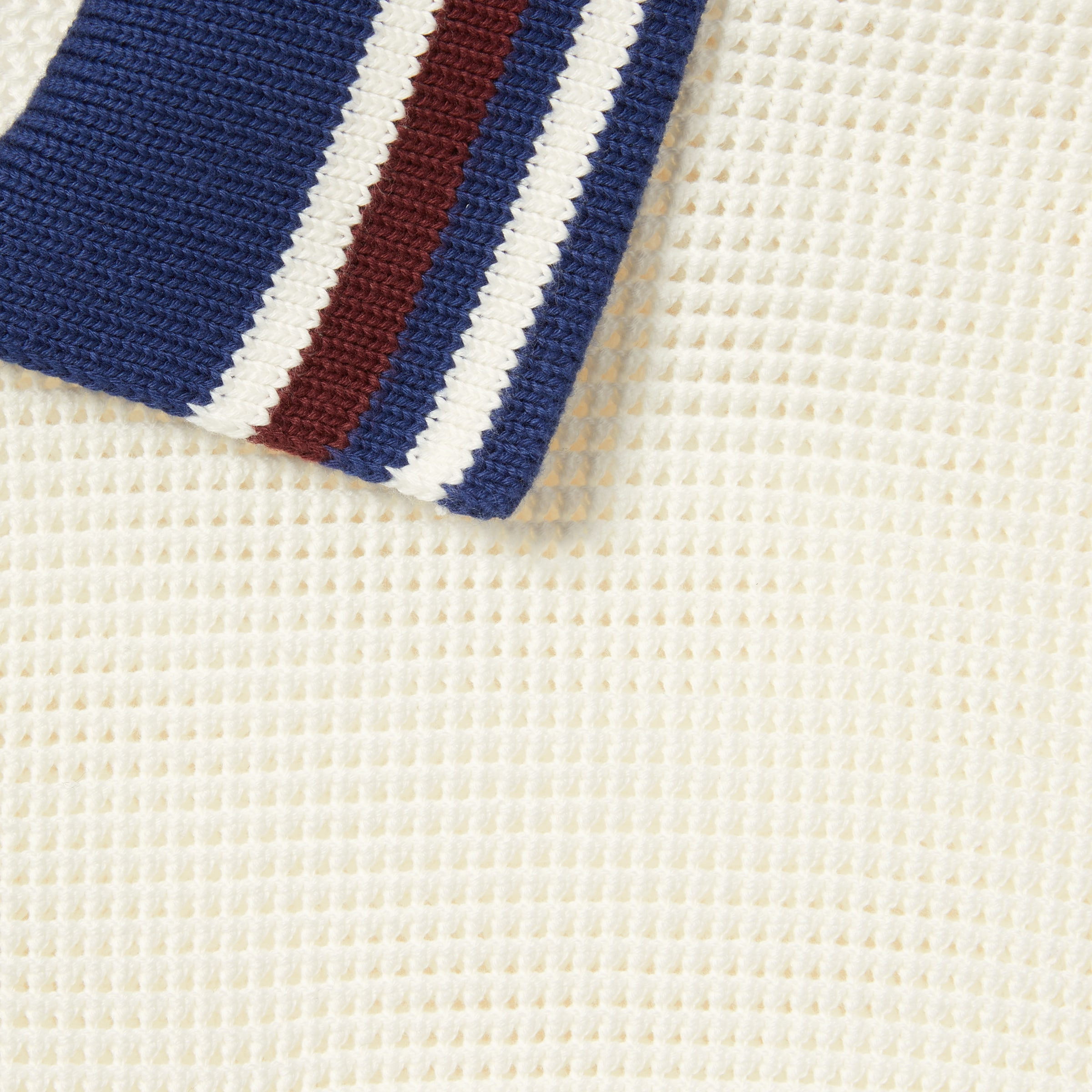 Cotton piquet polo shirt with intarsia - 6