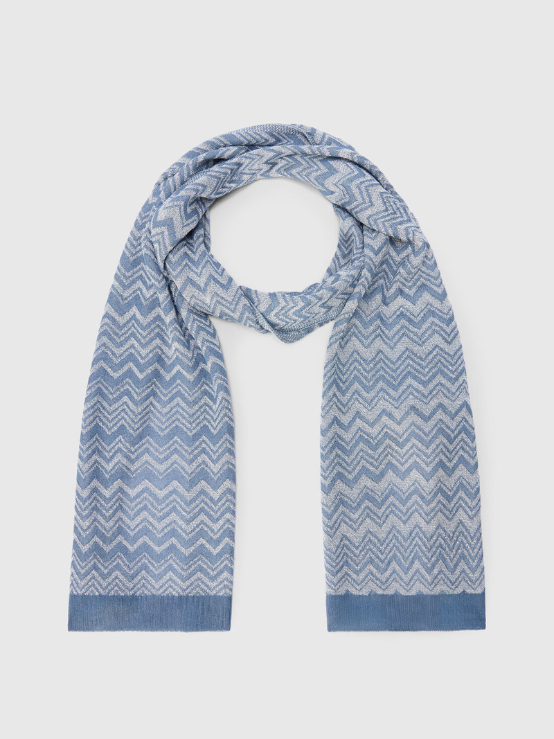 Zigzag viscose-blend scarf with ribbed edge 1