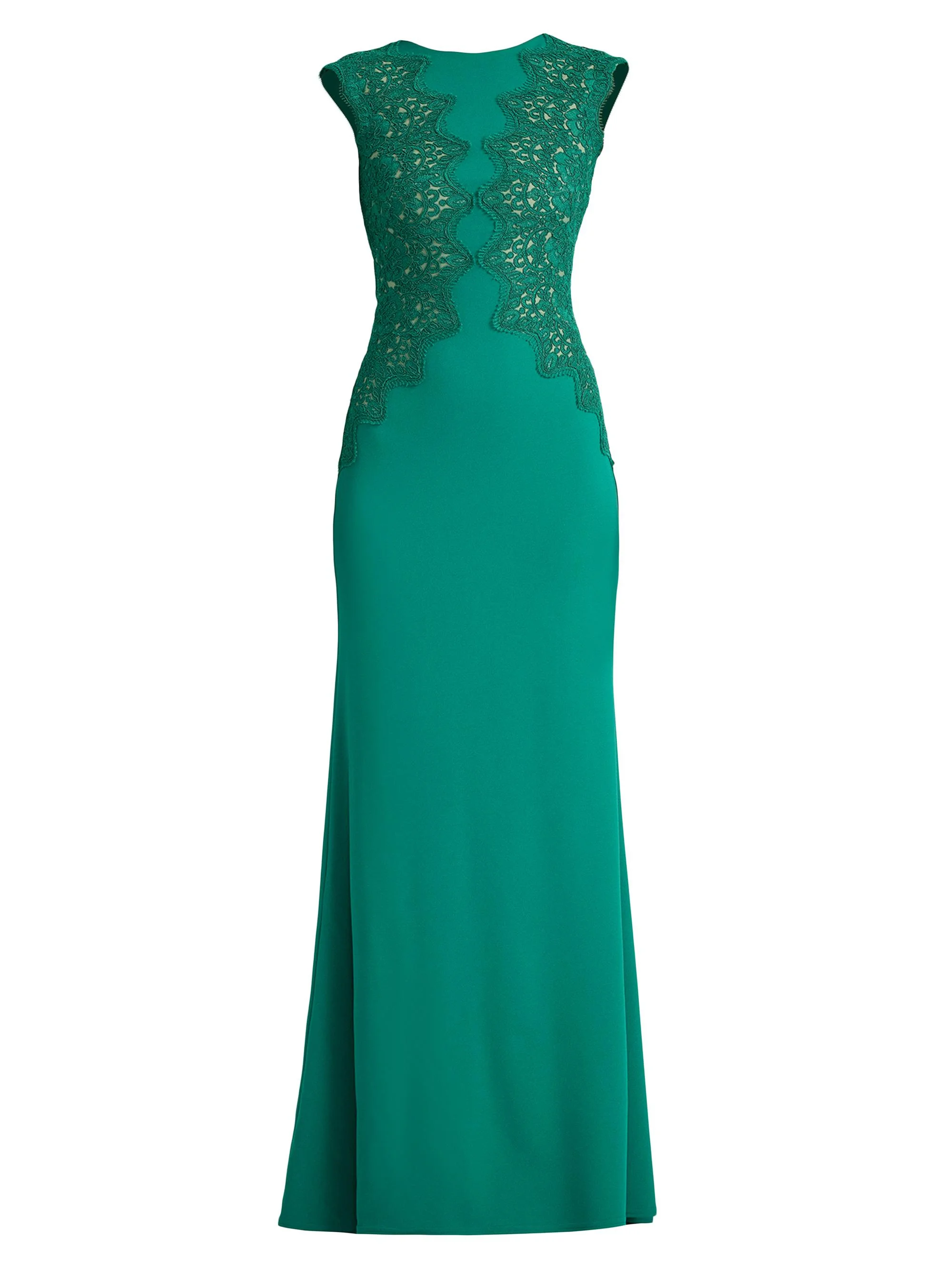 Women's Gant Embroidered Crepe Gown - Emerald - 1