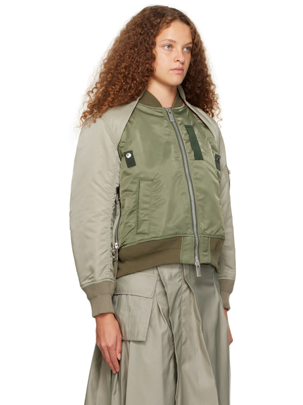 Khaki Convertible Bomber Jacket - 2