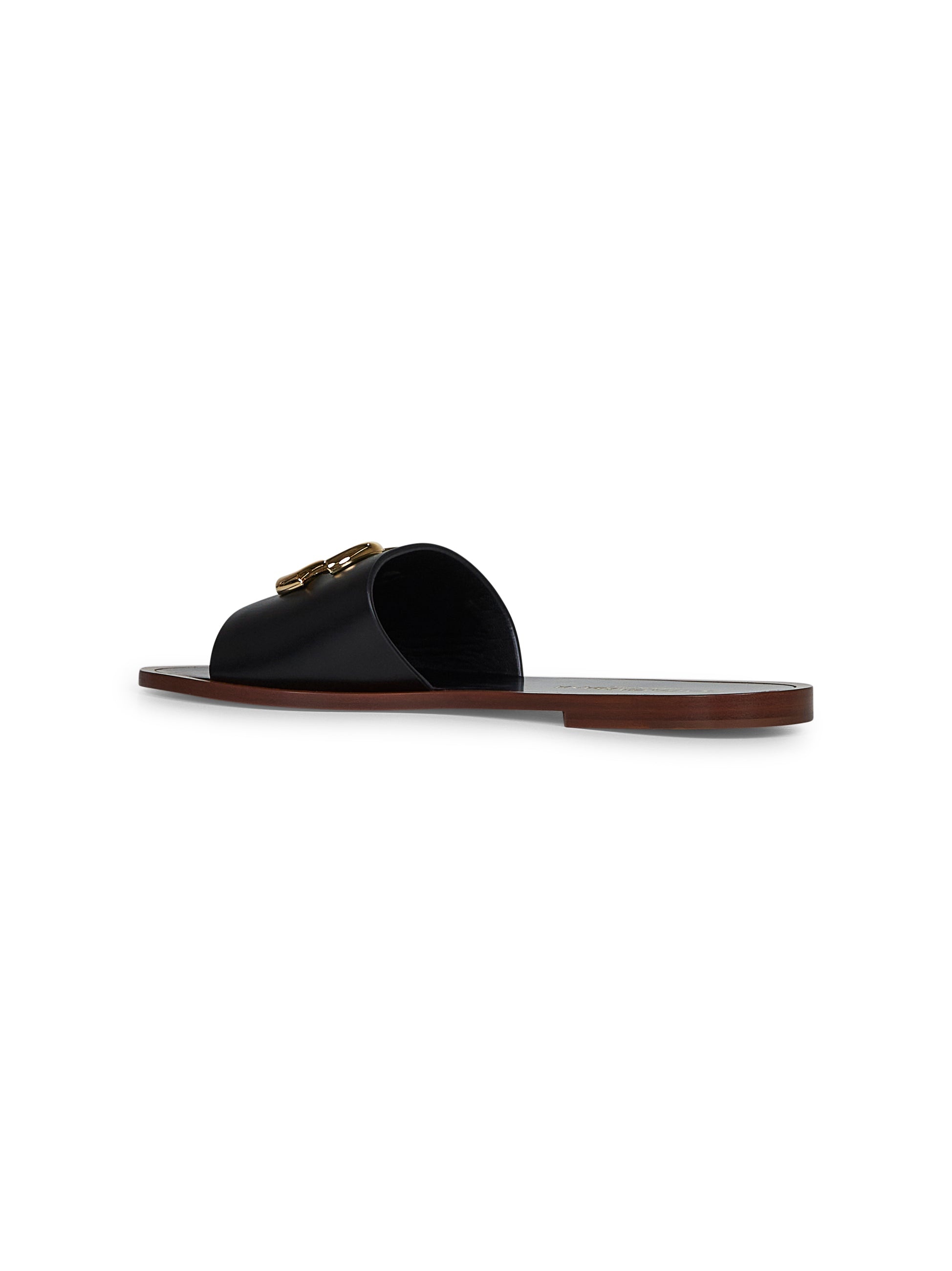 Black calf leather Bianca slides - 3