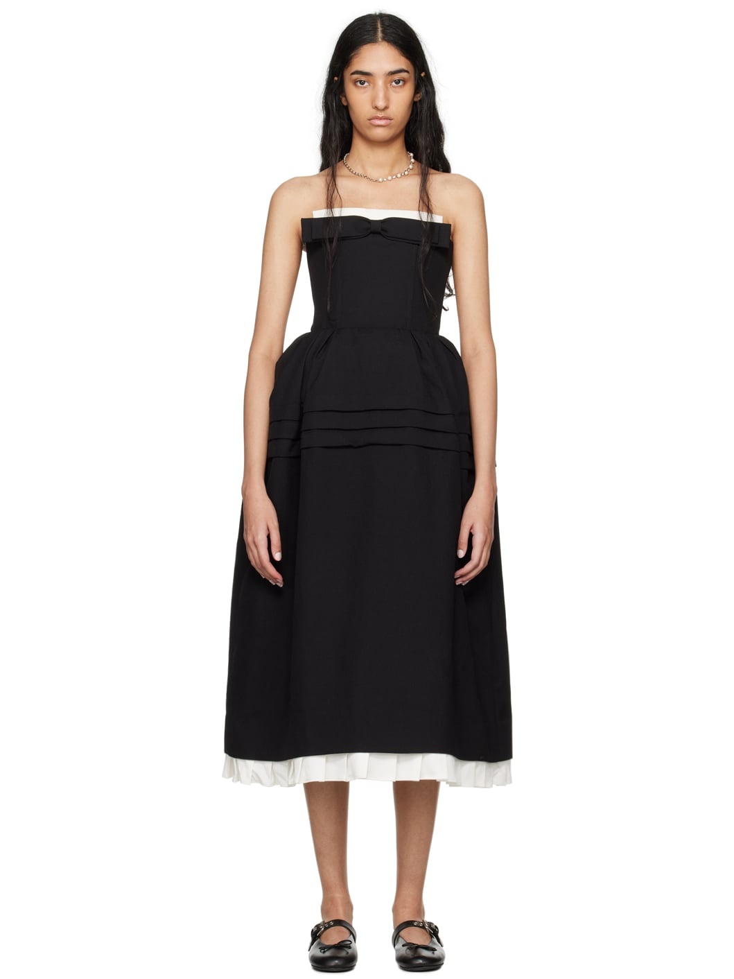 Black Flower Bud Maxi Dress - 1