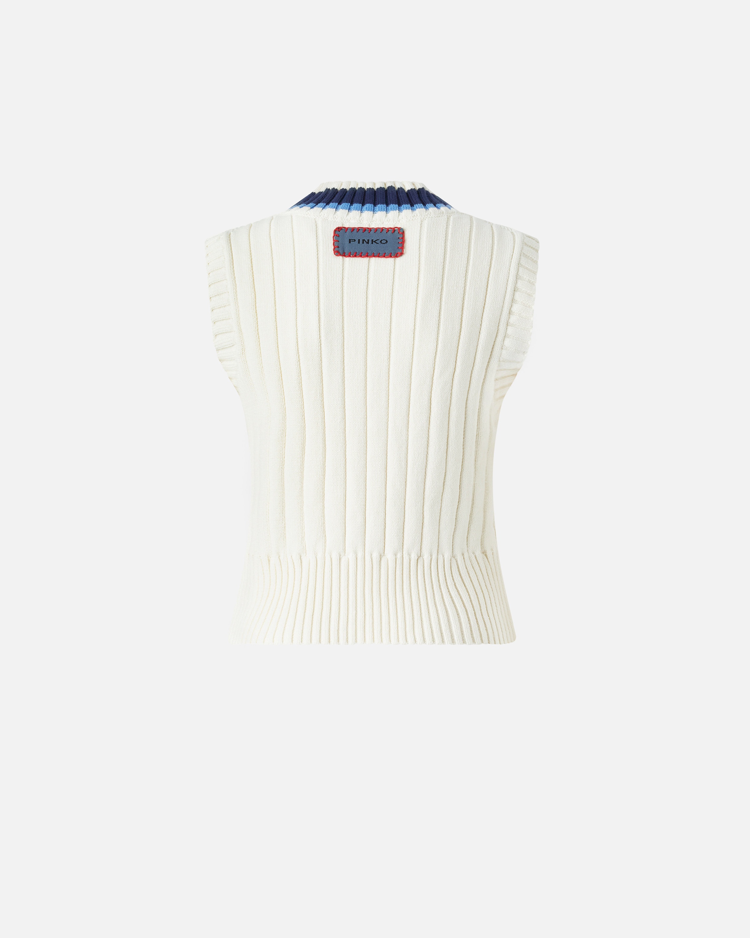 VARSITY-STYLE KNIT VEST WITH EMBROIDERY - 6