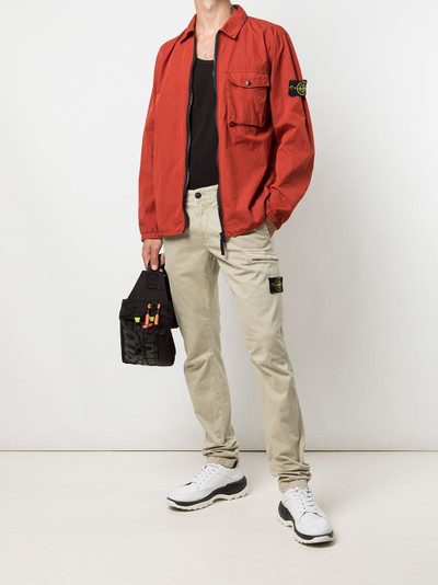 Stone Island logo patch cargo trousers outlook