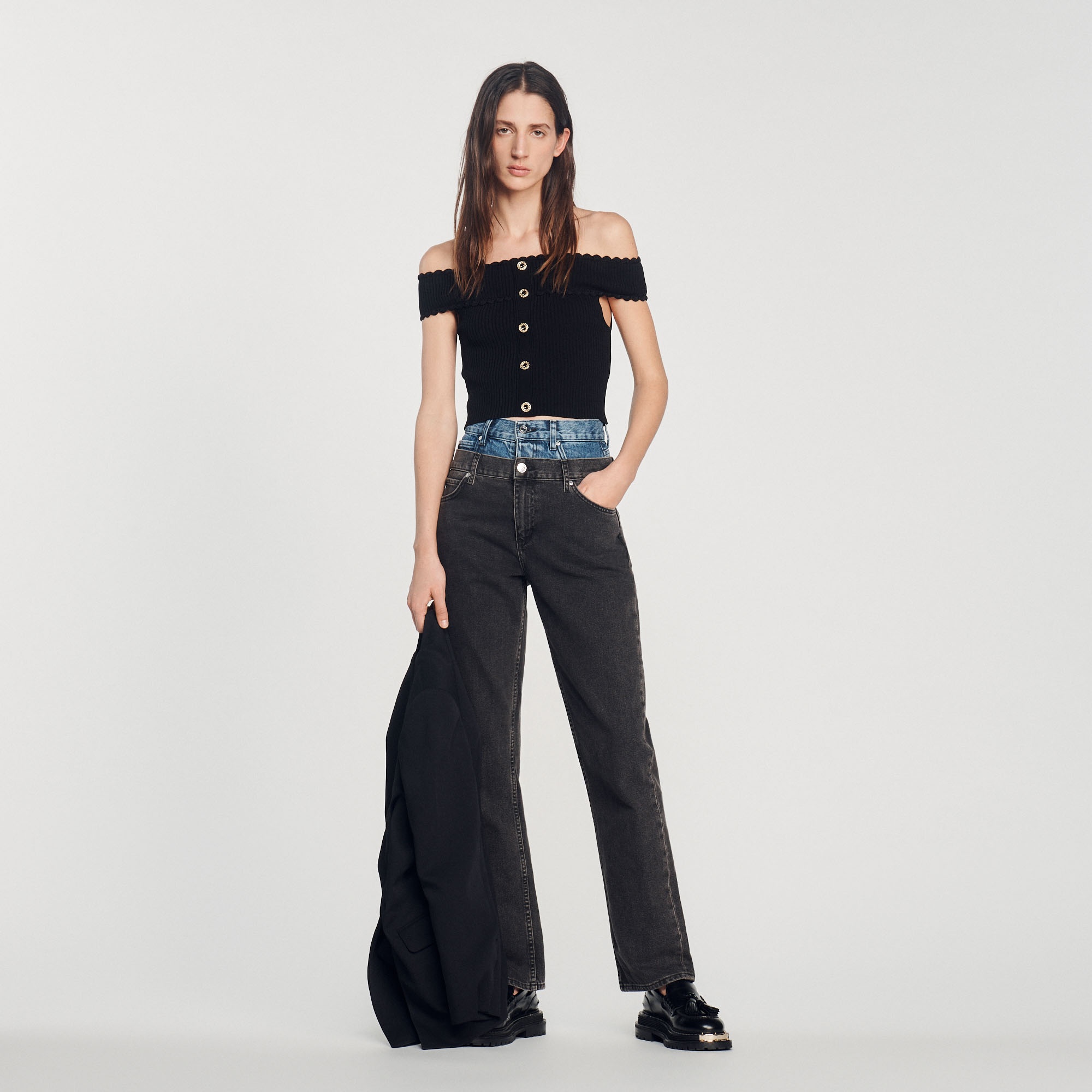 Cropped knit top - 2
