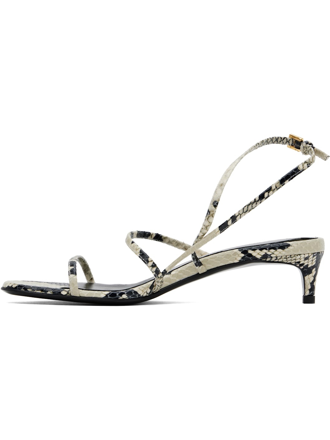 Beige Loop Kitten Heeled Sandals - 3