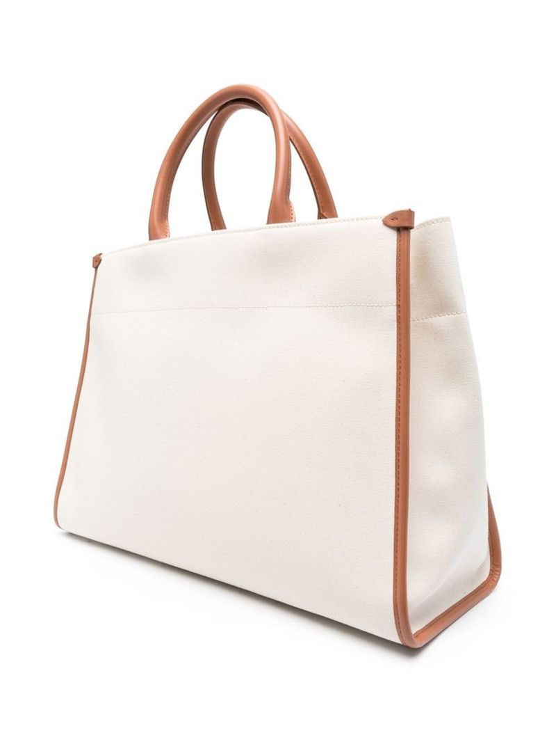 logo-print leather tote bag 3