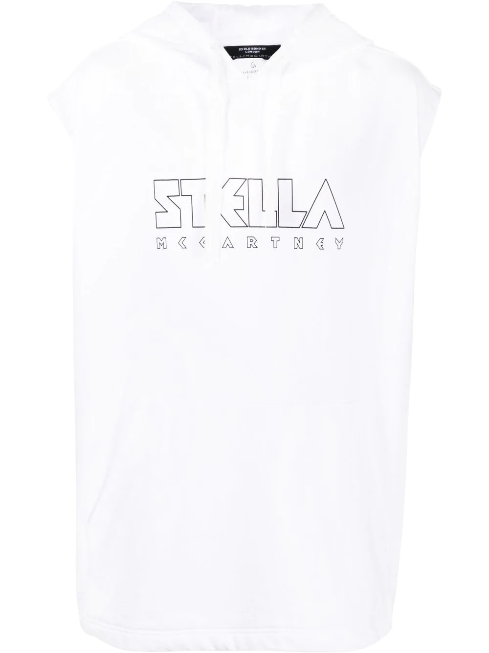 logo-print oversized sleeveless hoodie - 1