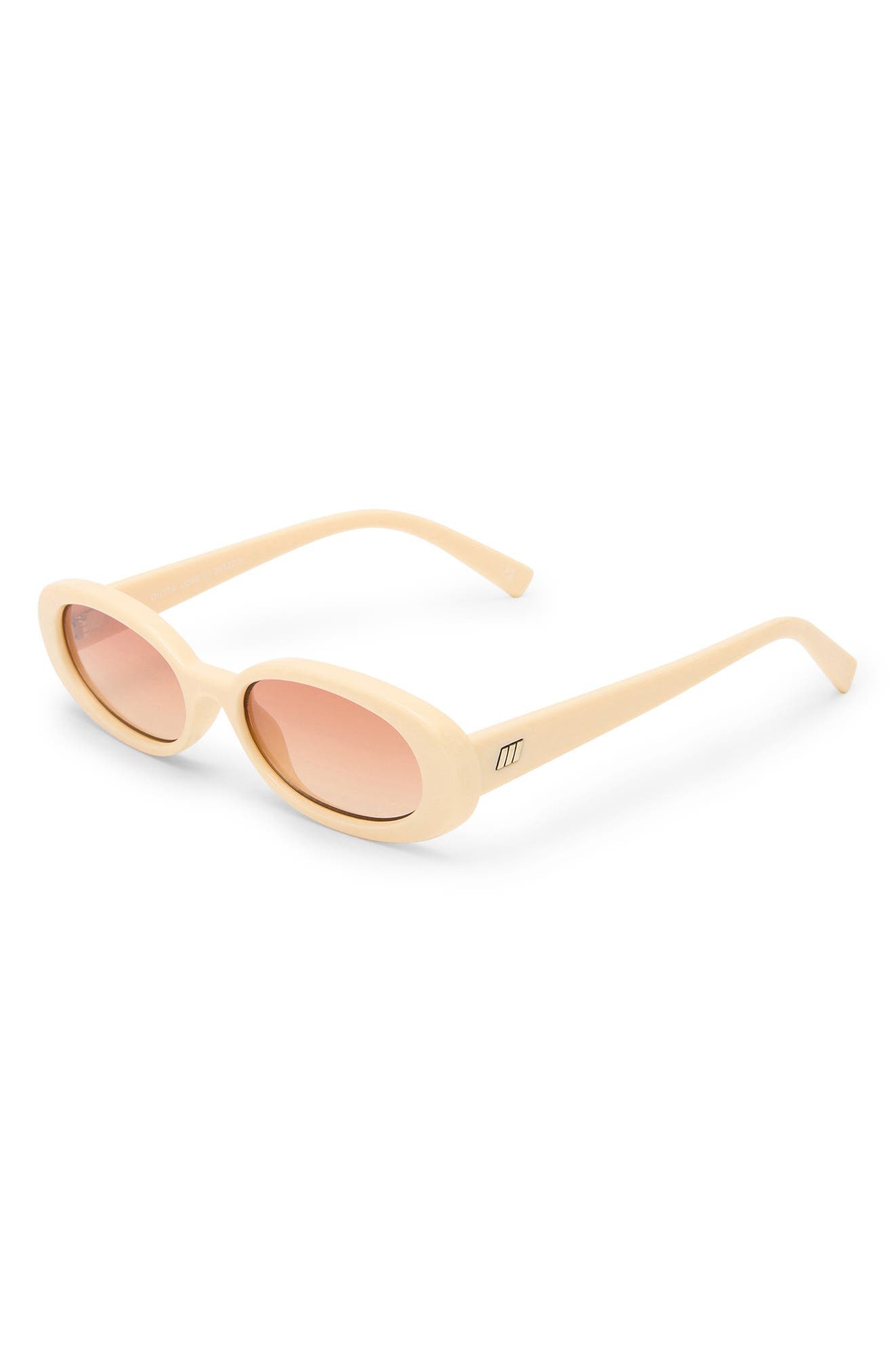 Le Specs Outta Love 51mm Oval Sunglasses in Ecru/Warm Brown Grad at Nordstrom - 2