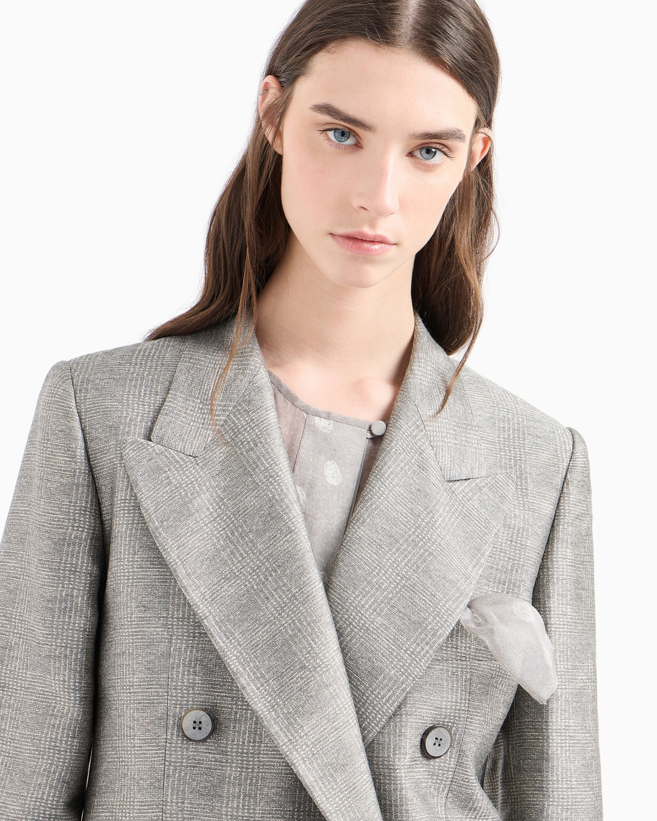 Icon double-breasted, Prince of Wales check viscose blazer - 5