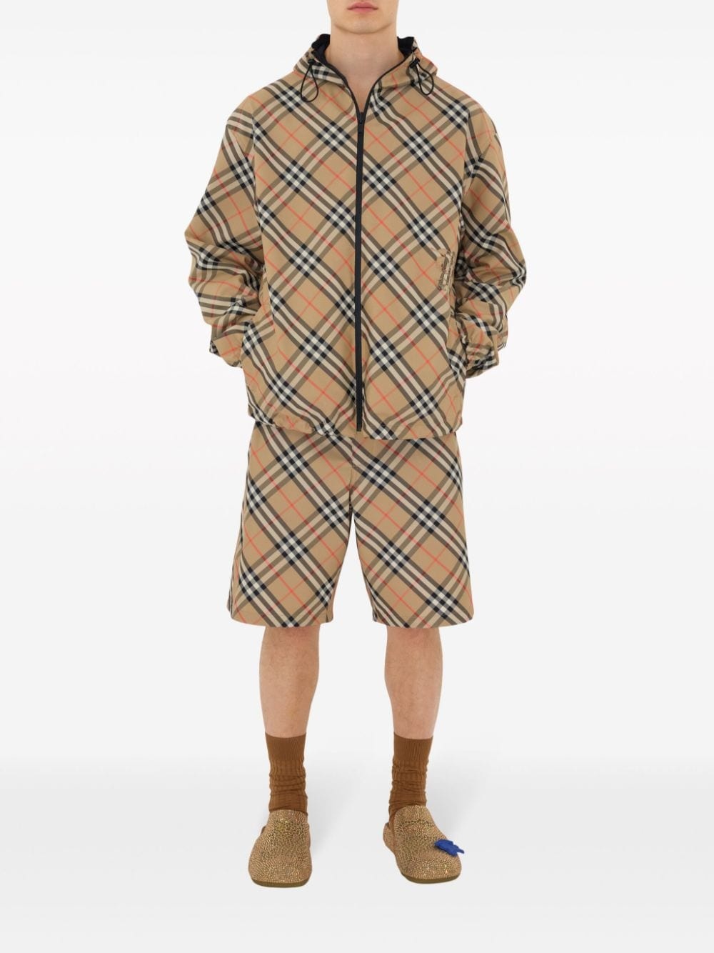 Vintage Check reversible zip-front hooded jacket - 2