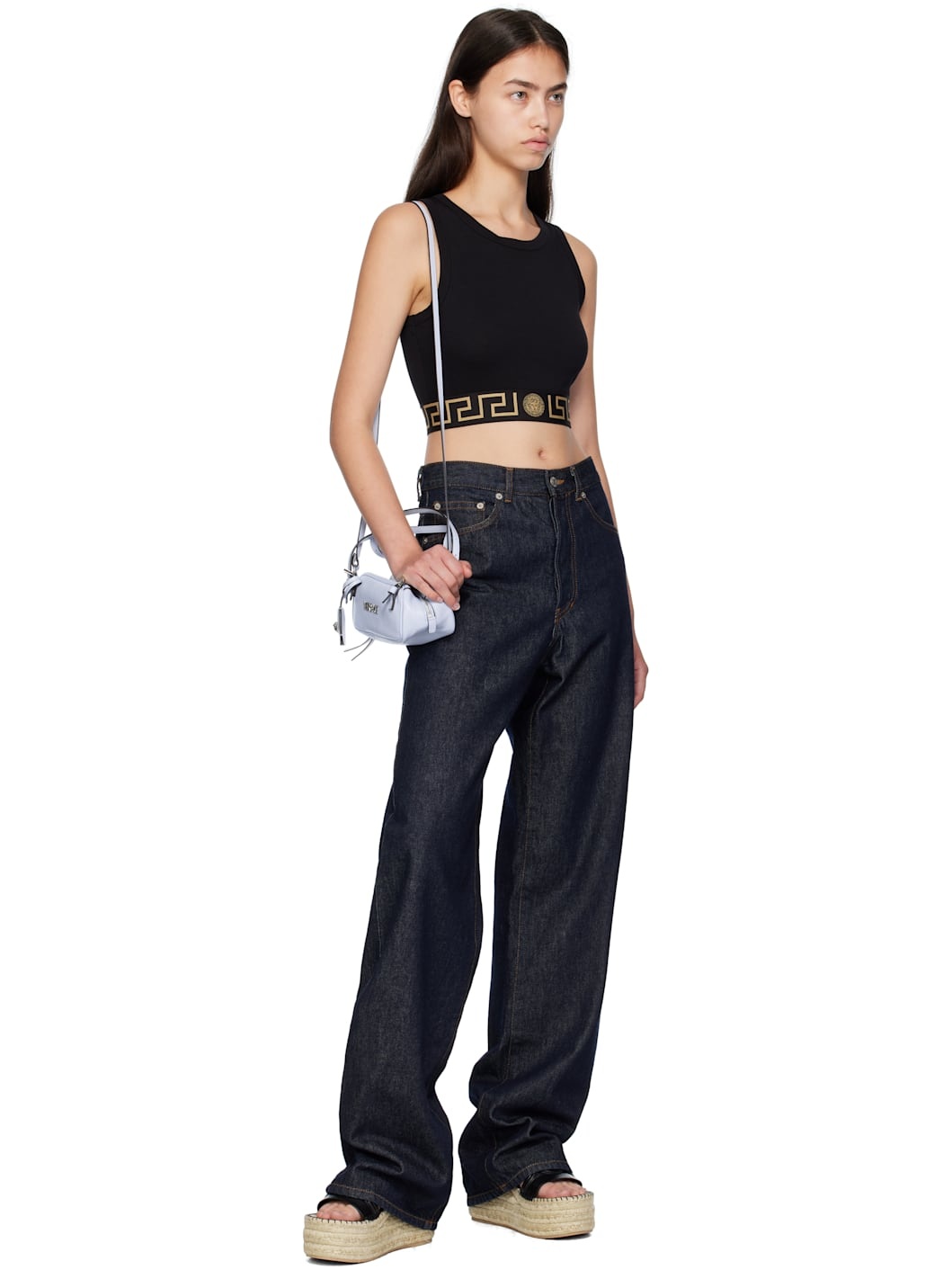 Black Greca Border Tank Top - 4