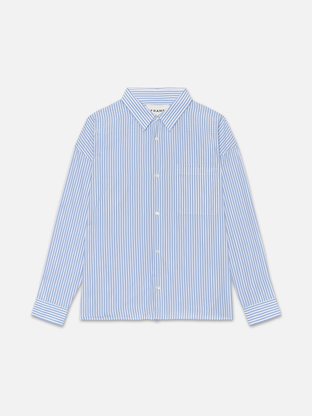 Relaxed Blue Striped Shirt in Blue Stripe - 1