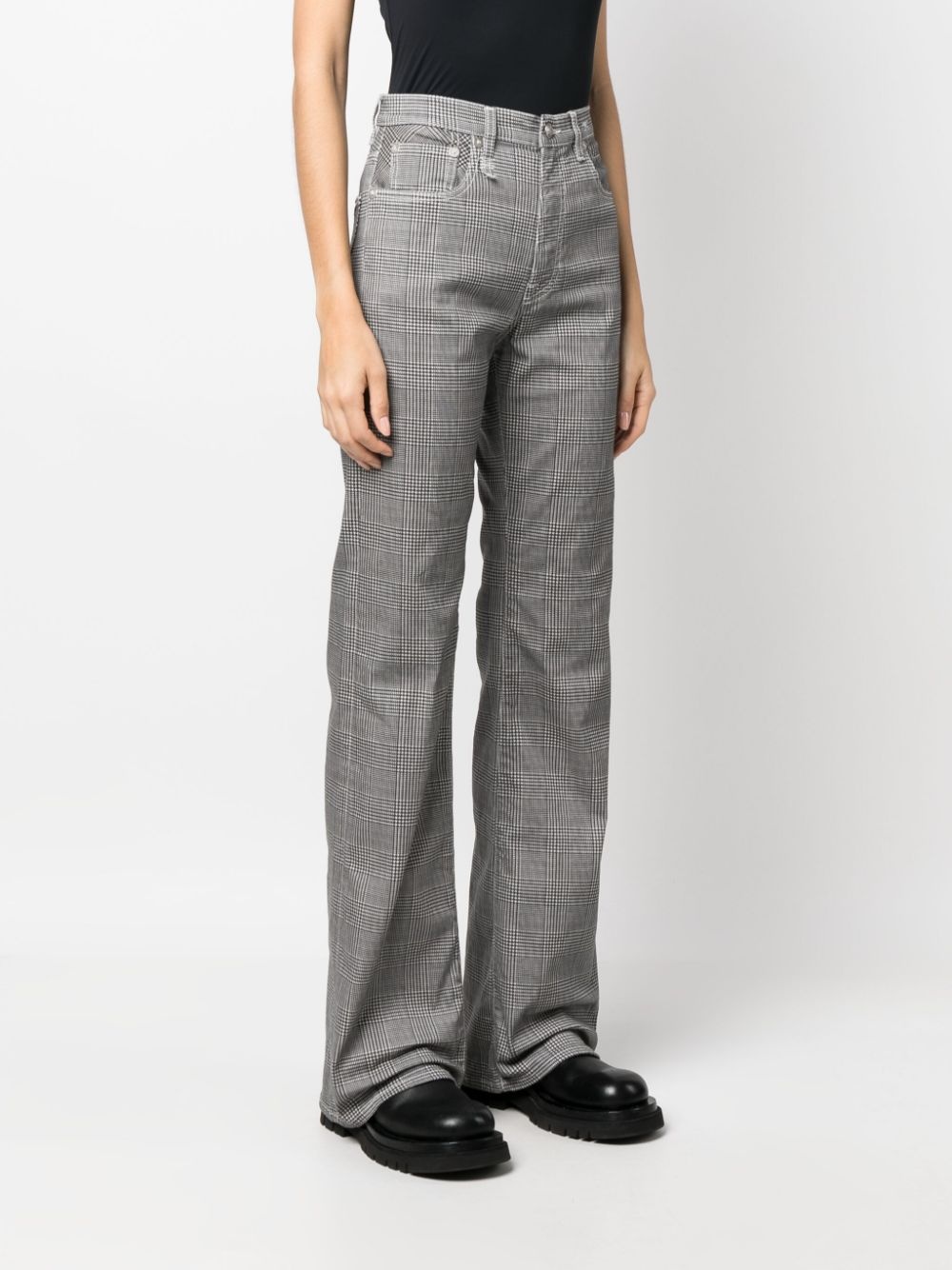 Jane Jean plaid straight-flared jeans - 3