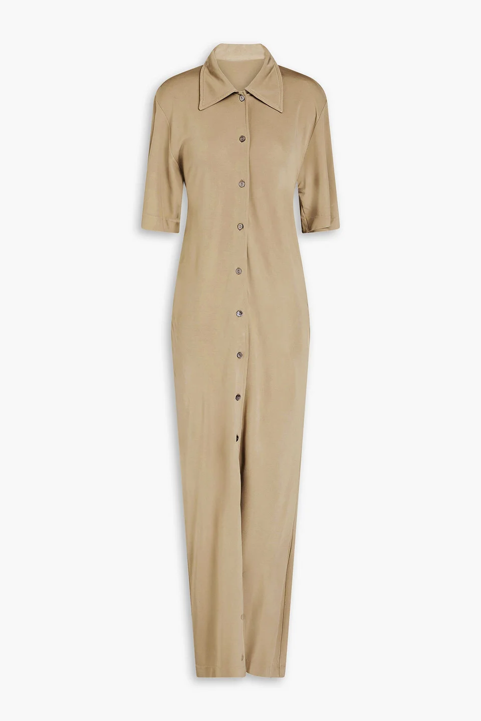 Open-back jersey maxi shirt dress - 1