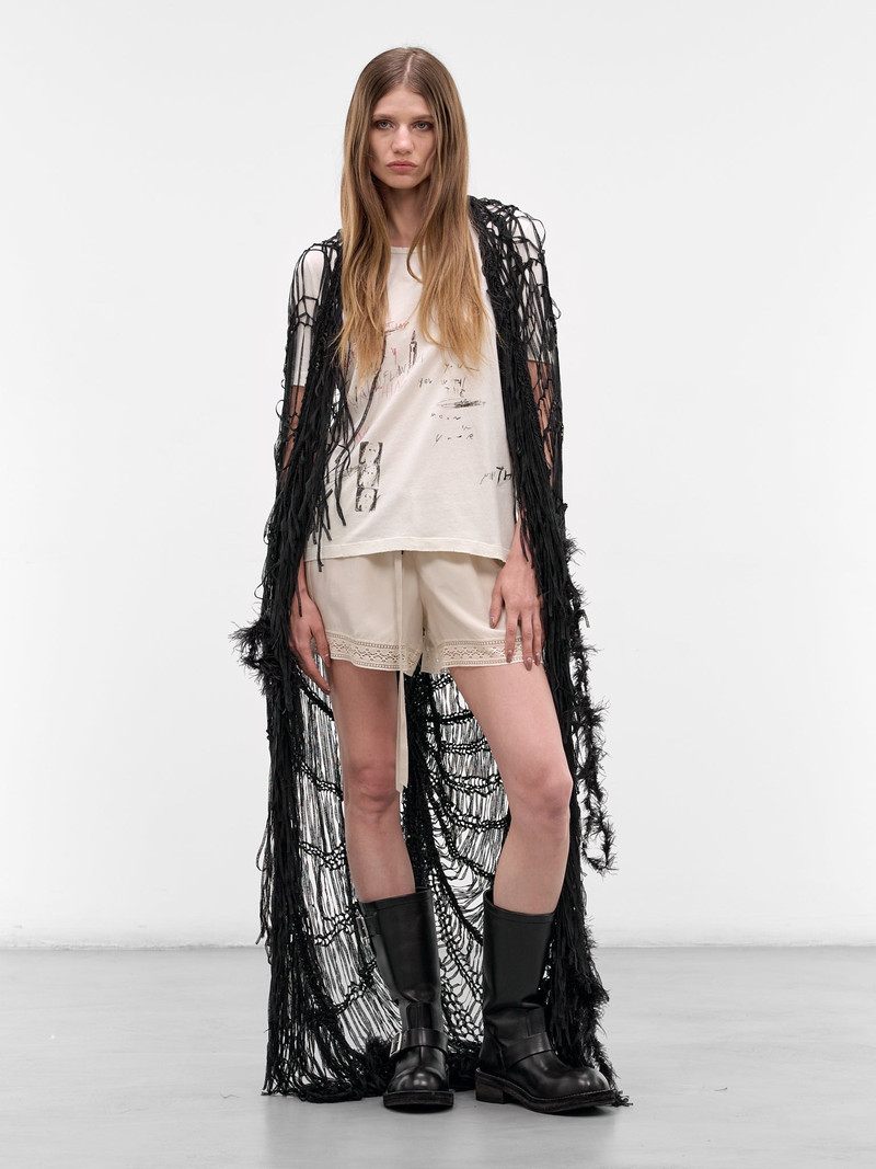 Ann Demeulemeester Fanie Ivory Cotton Graphic Tee outlook