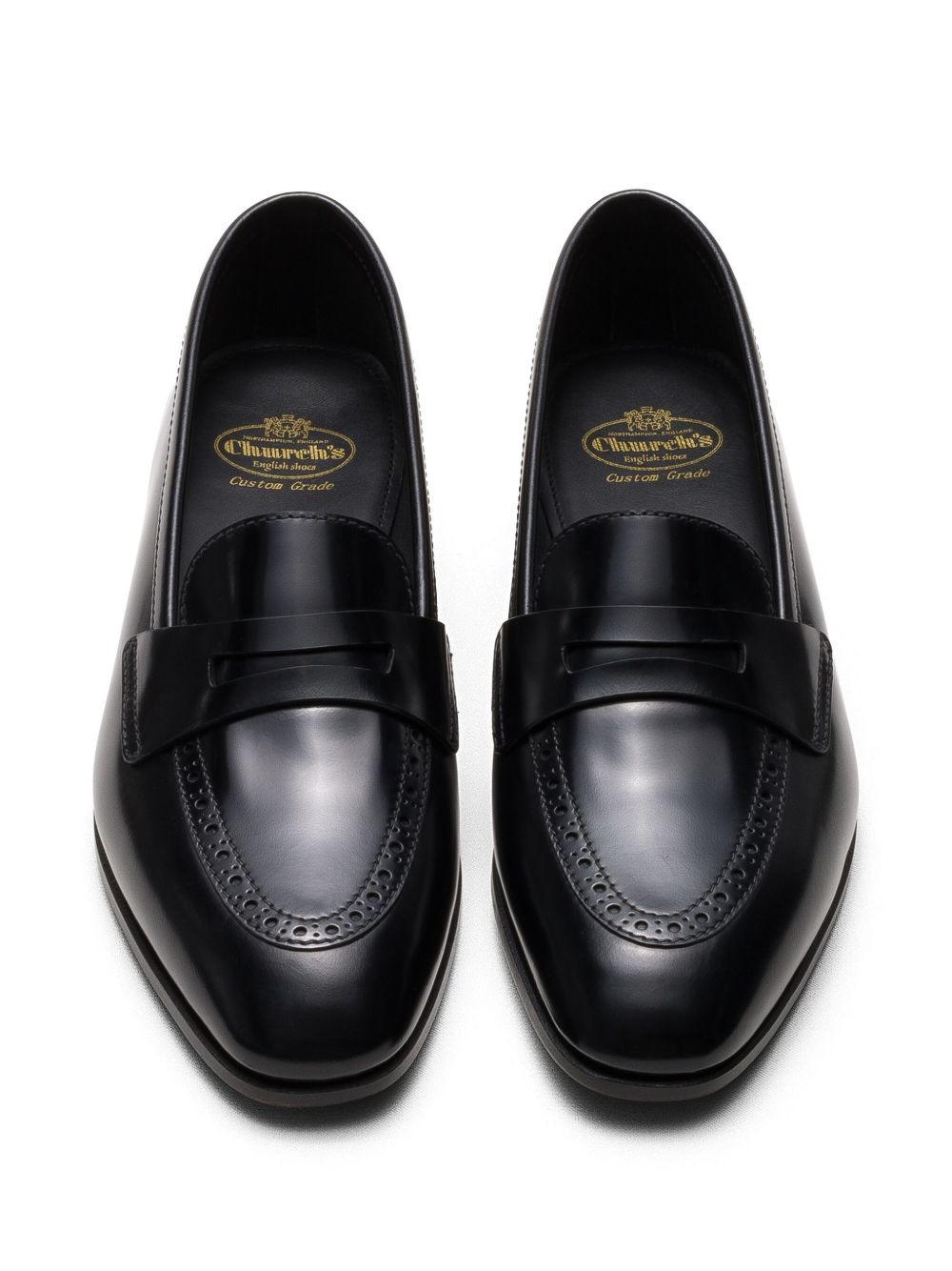 polished-finish leather loafers - 2