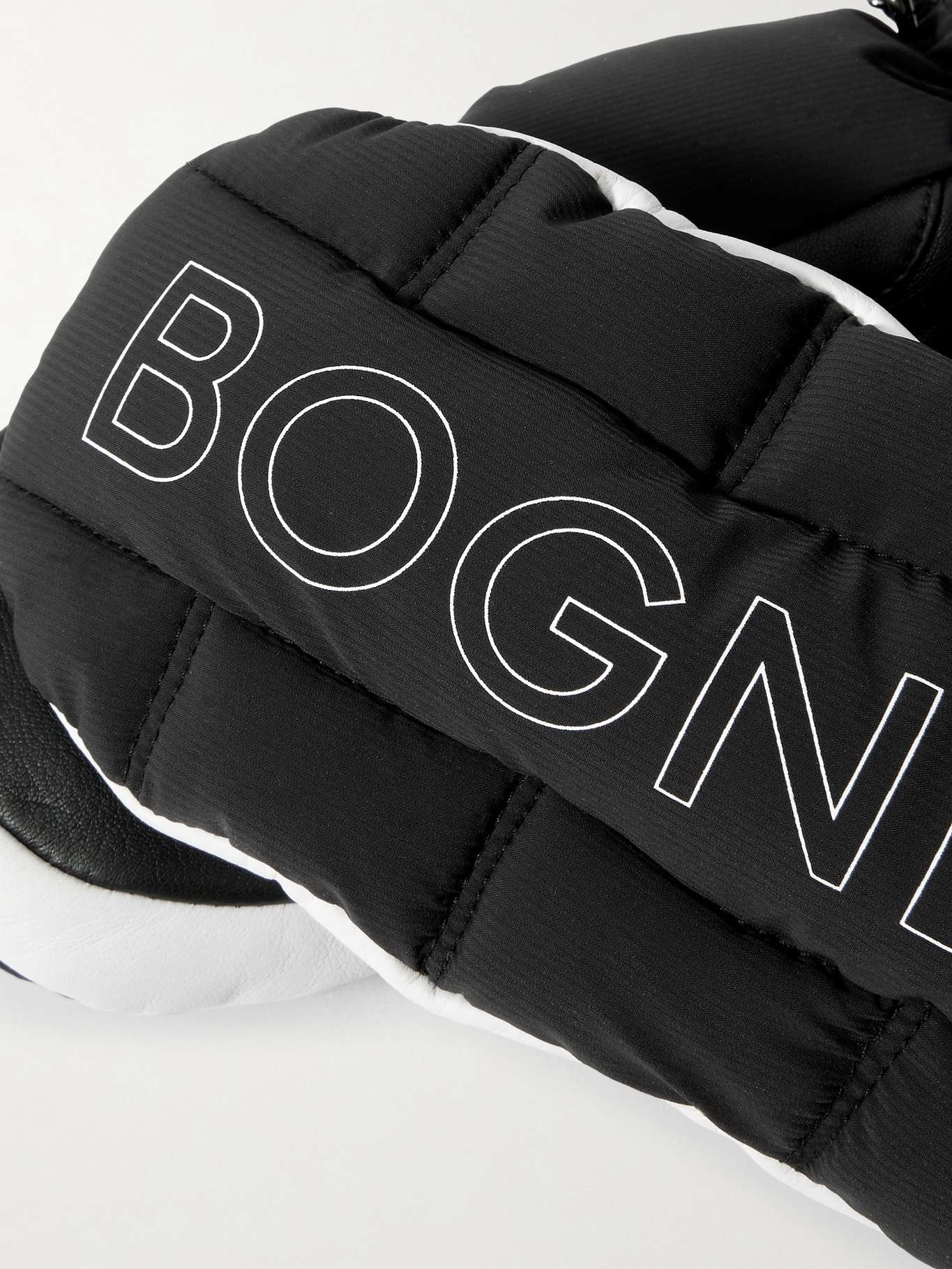 Sabina padded shell and shearling ski mittens Black - 3