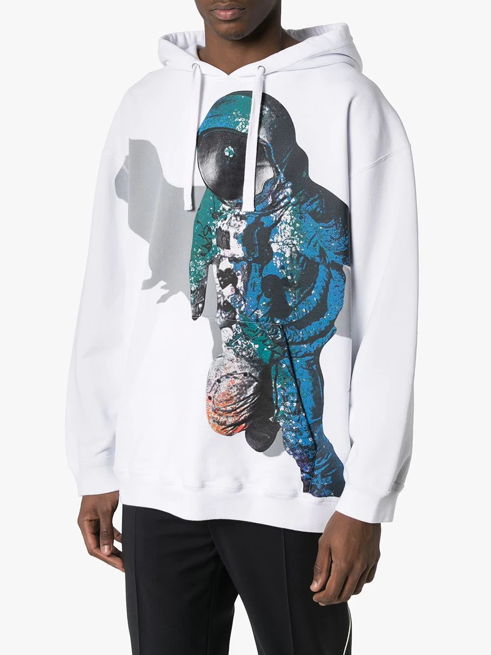 Spaceman print drawstring hoody - 3