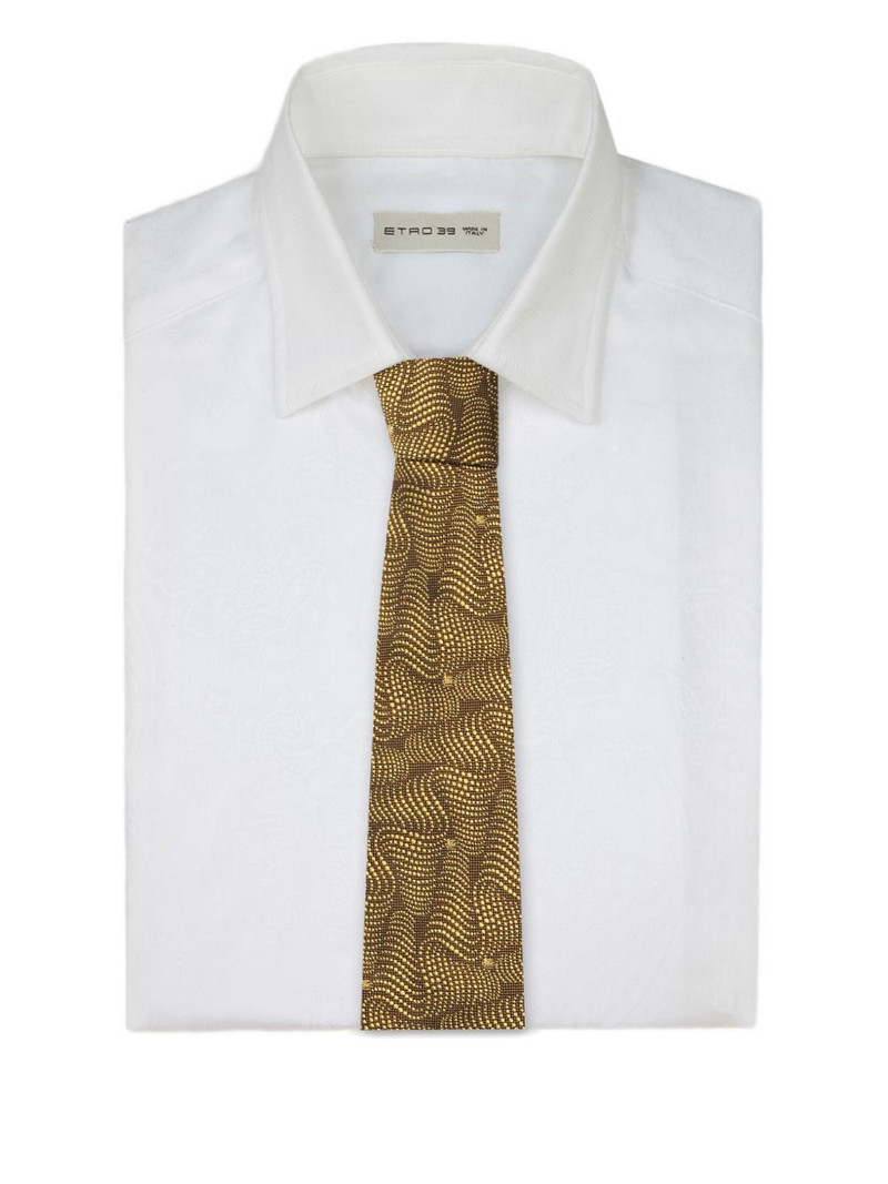 wave-pattern silk tie 1