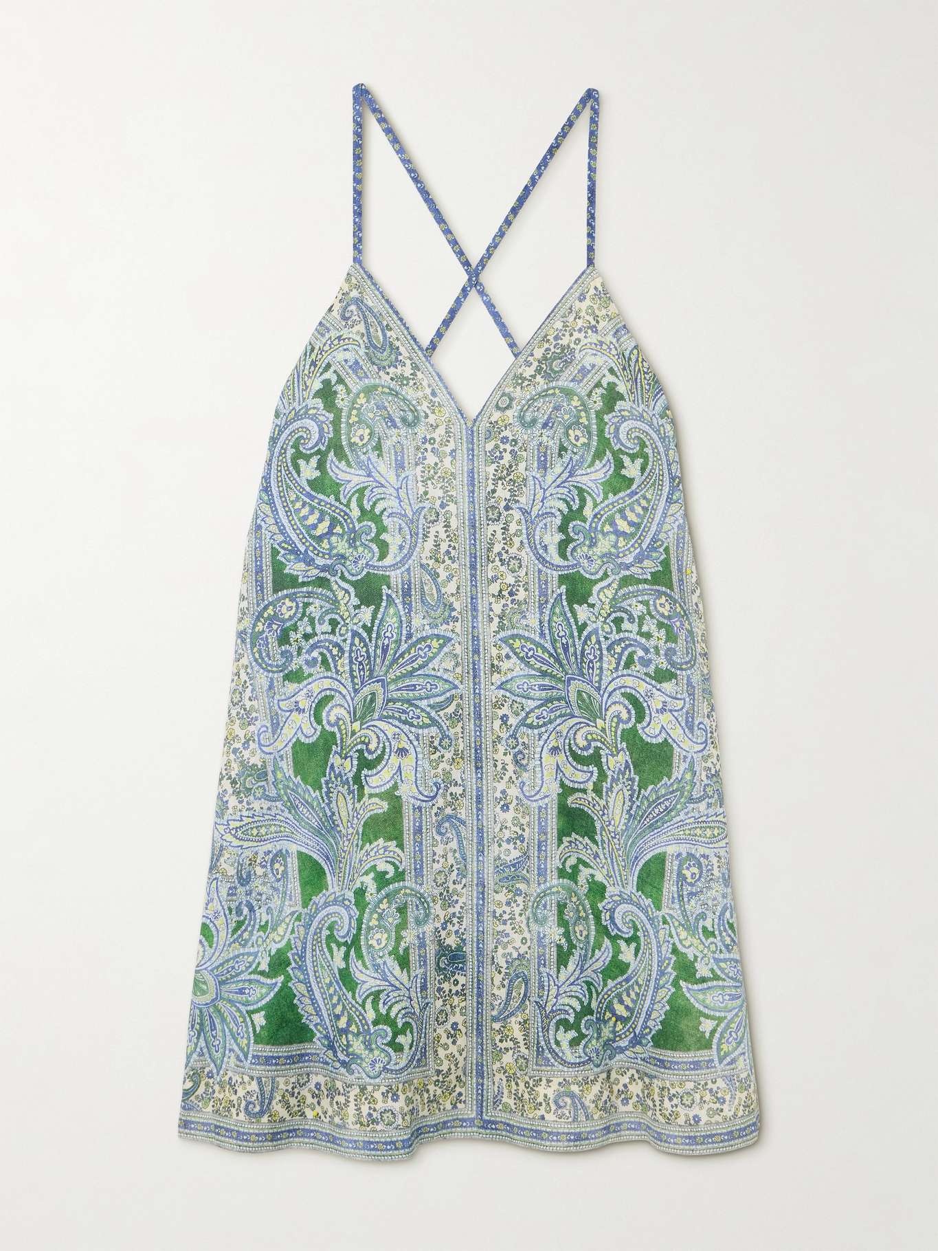 Ottie Swing paisley-print linen mini dress - 1