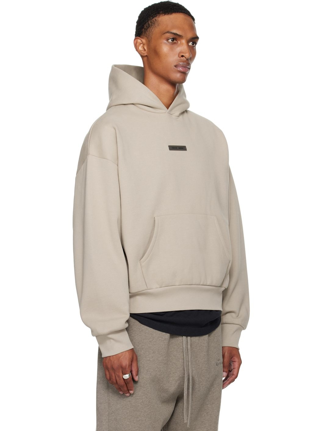 Taupe Classic Fit Fleece Hoodie - 2