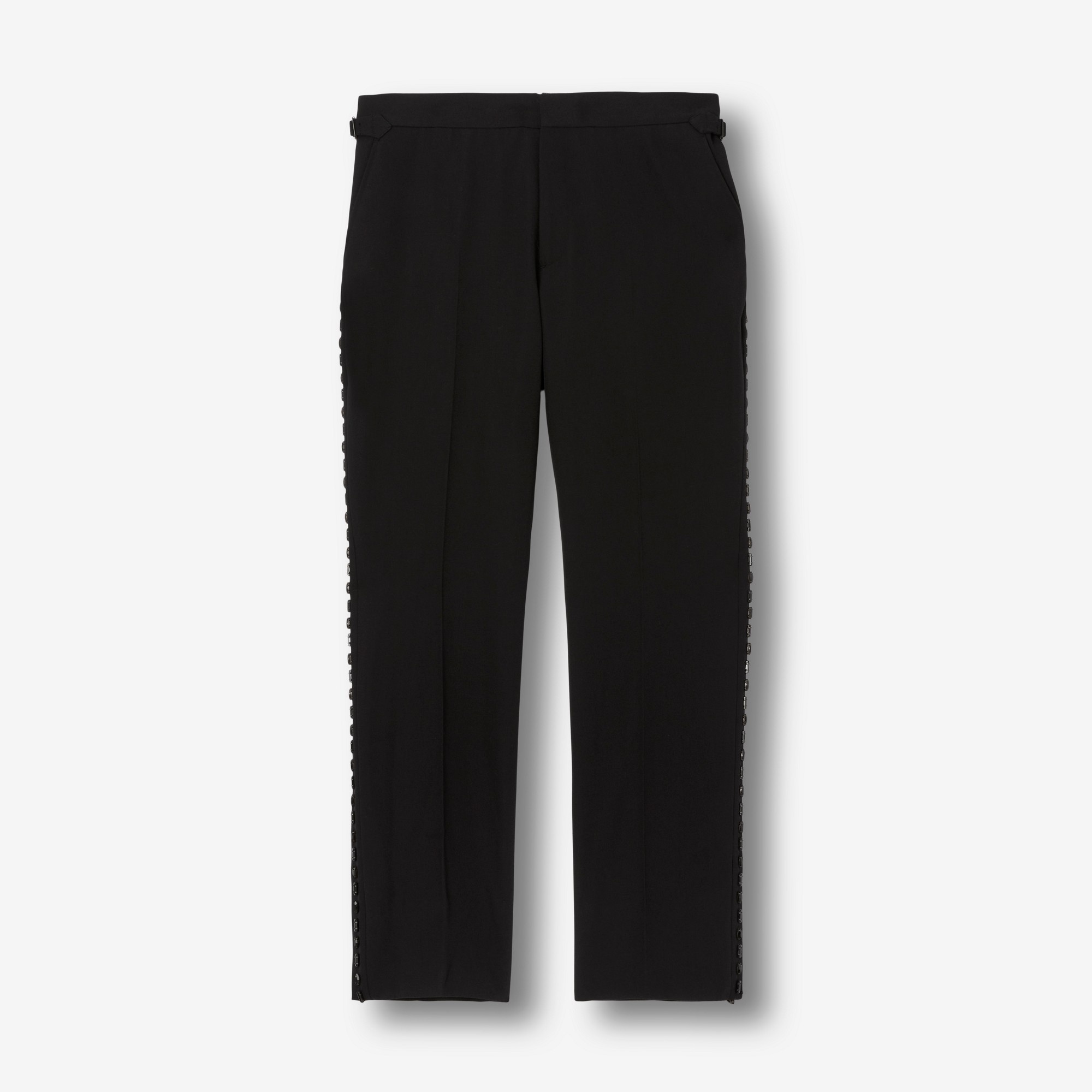 Classic Fit Crystal Stripe Wool Tuxedo Trousers - 1